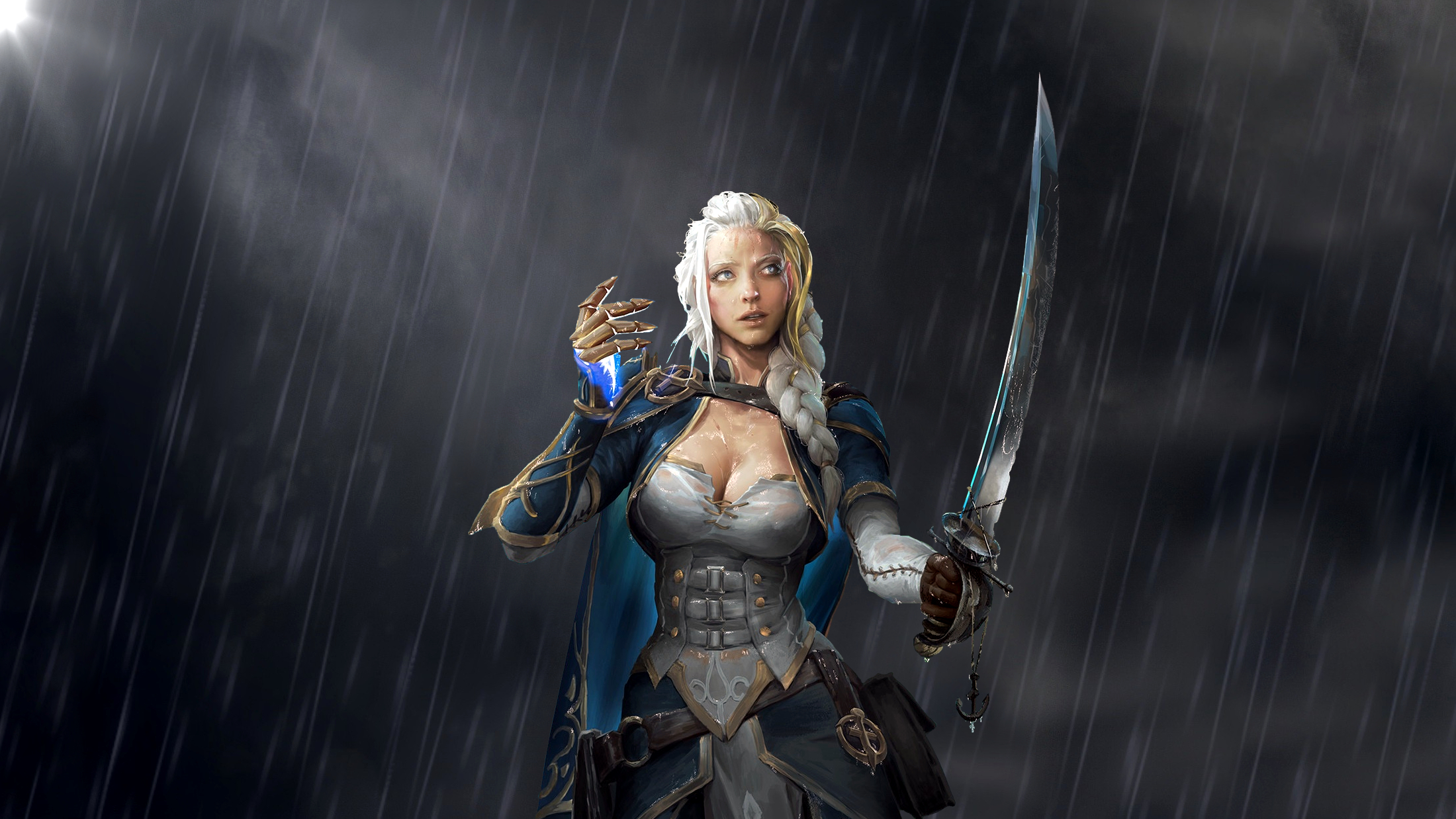 World Of Warcraft Jaina Proudmoore Rain 2200x1238