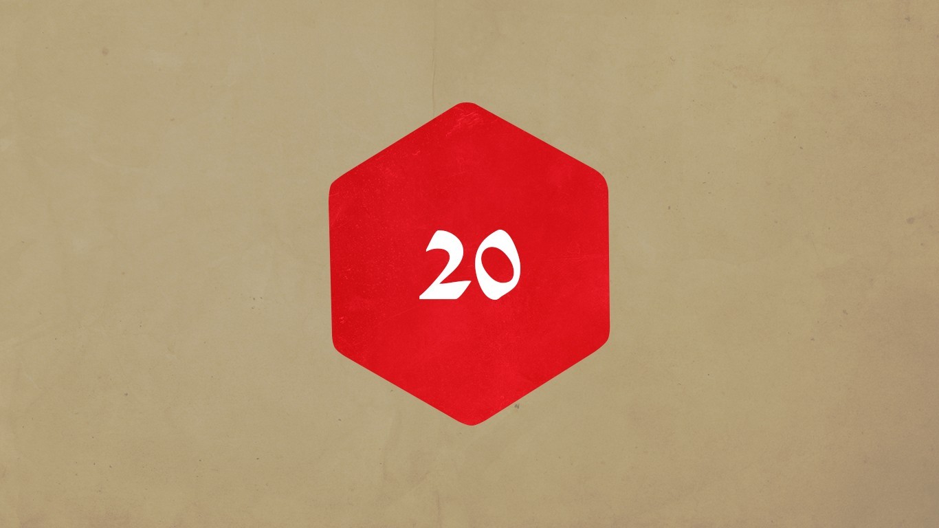 Minimalism Dice D20 Simple Background Numbers 1366x768