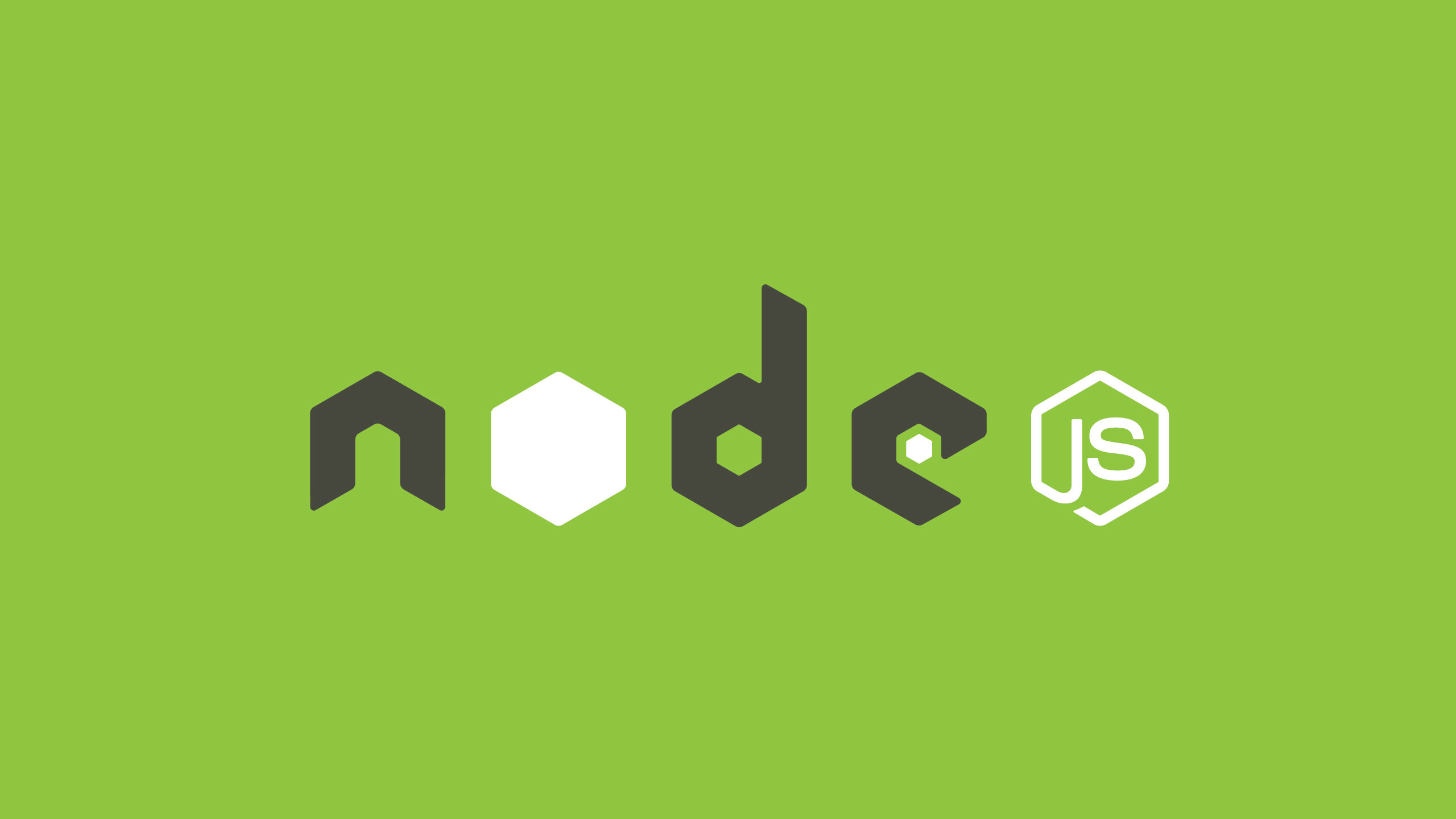 Node Js JavaScript Minimalism Green Background 2560x1440