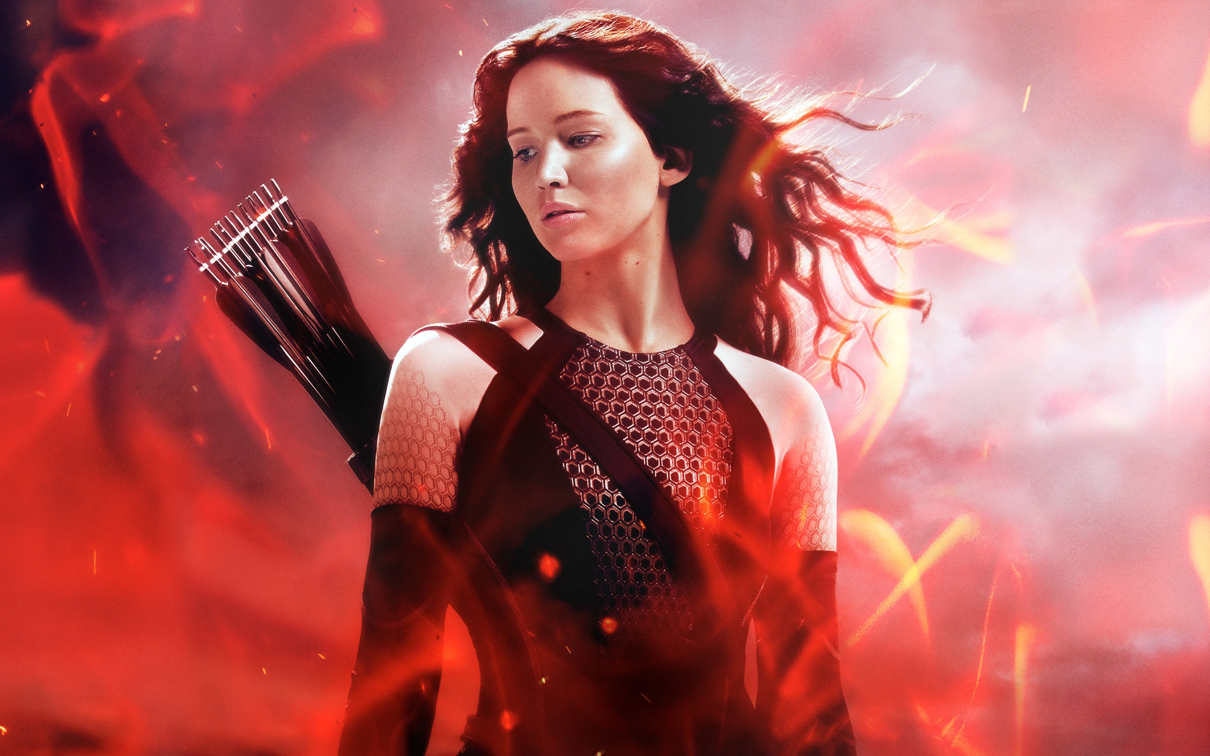 Jennifer Lawrence The Hunger Games Movies Fantasy Girl Red 4000x2500