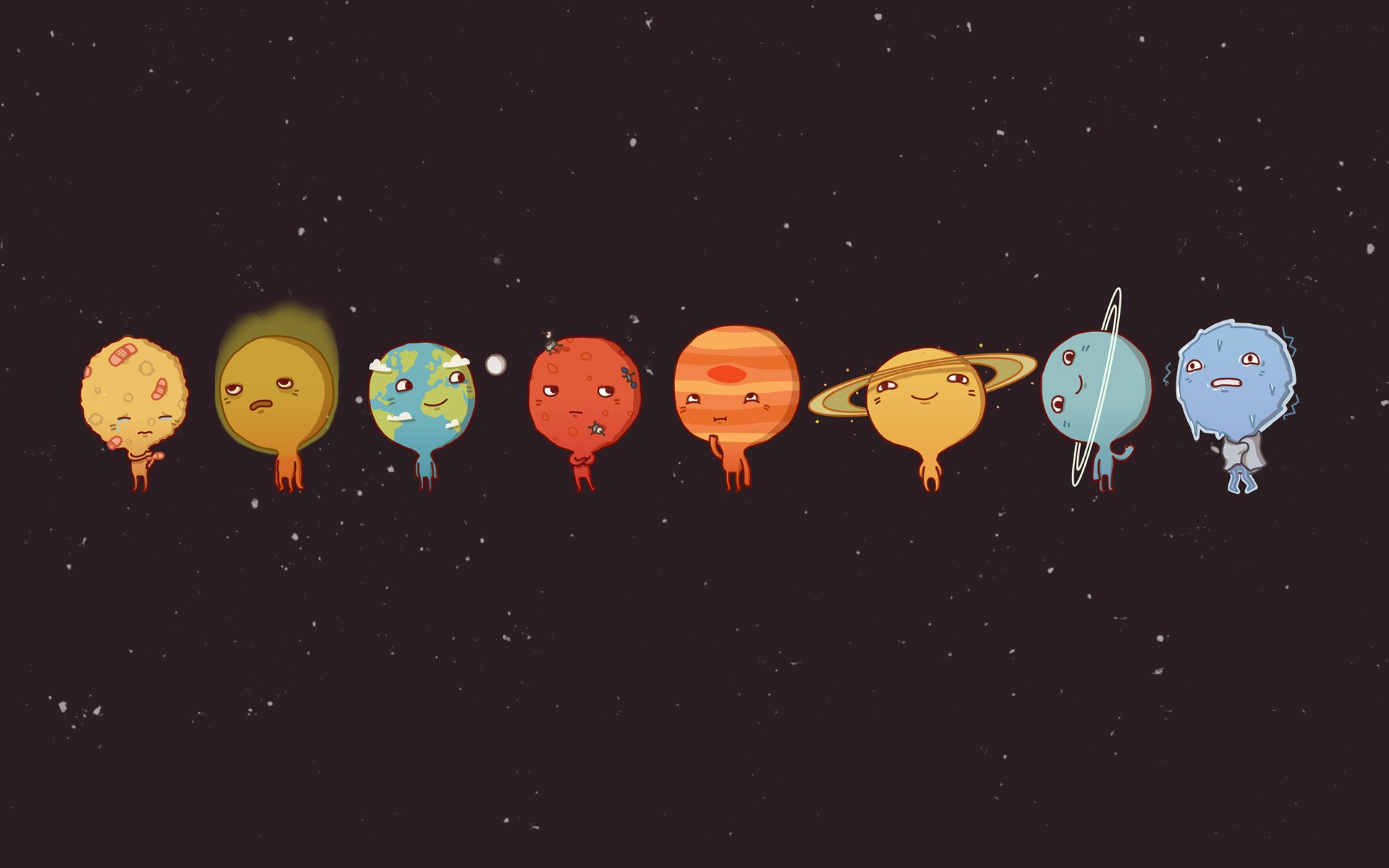 Universe Planet Emotion Minimalism Solar System Humor Space Stars Sun Space Art Artwork 1920x1200