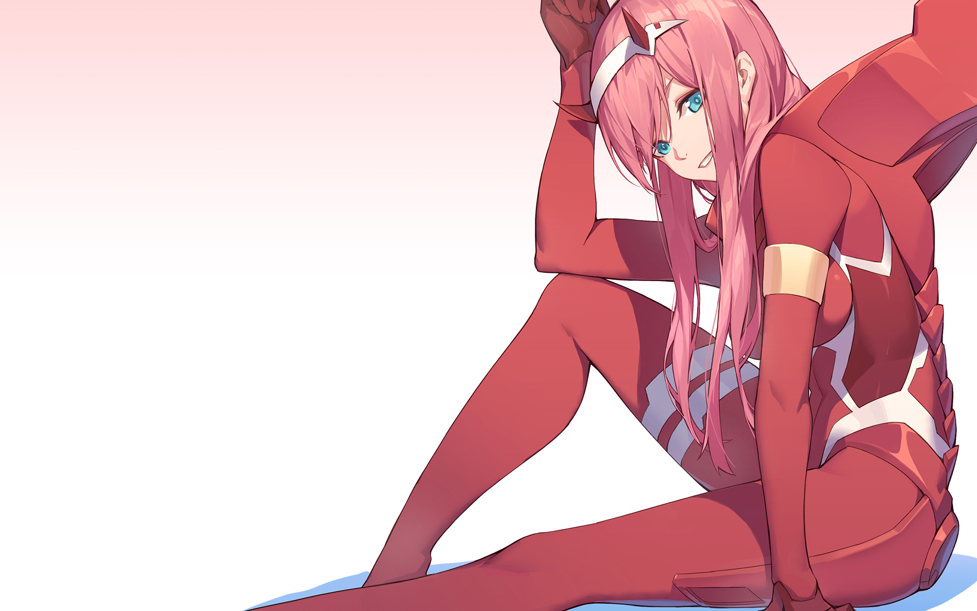 Digital Art Artwork Pink Hair Green Eyes Darling In The FranXX Zero Two Darling In The FranXX Code 0 1920x1200