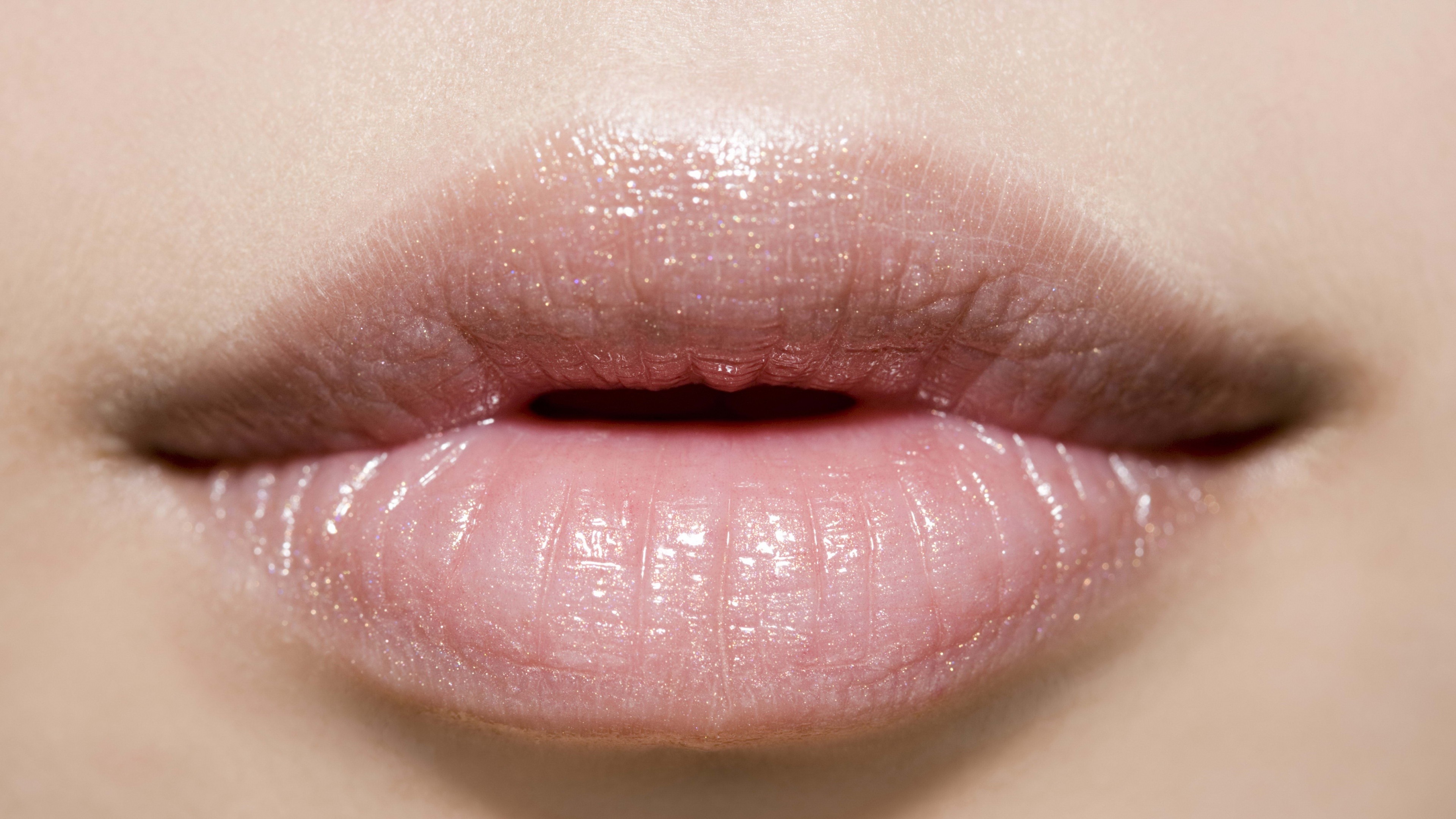 Lips Women Lip Gloss Mouth Macro 3840x2160
