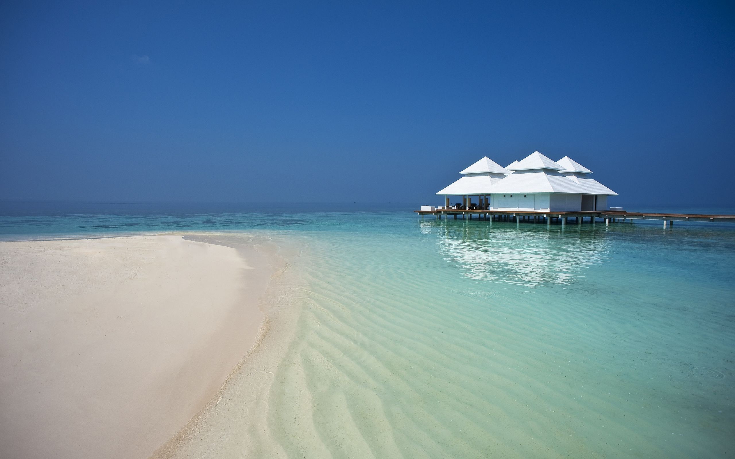 Beach Waterfront Maldives Nature 2560x1600