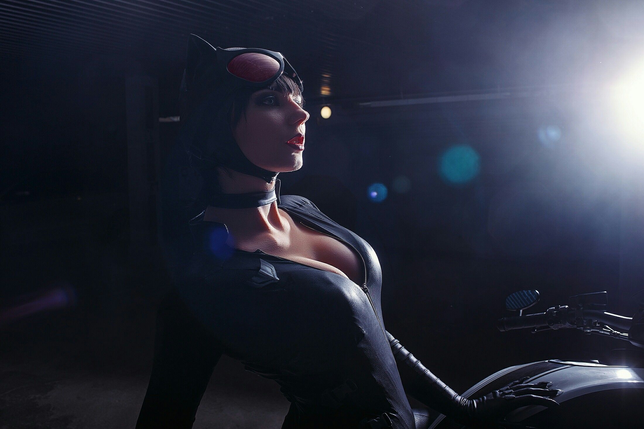 People Women Catwoman Black Suit 2200x1467