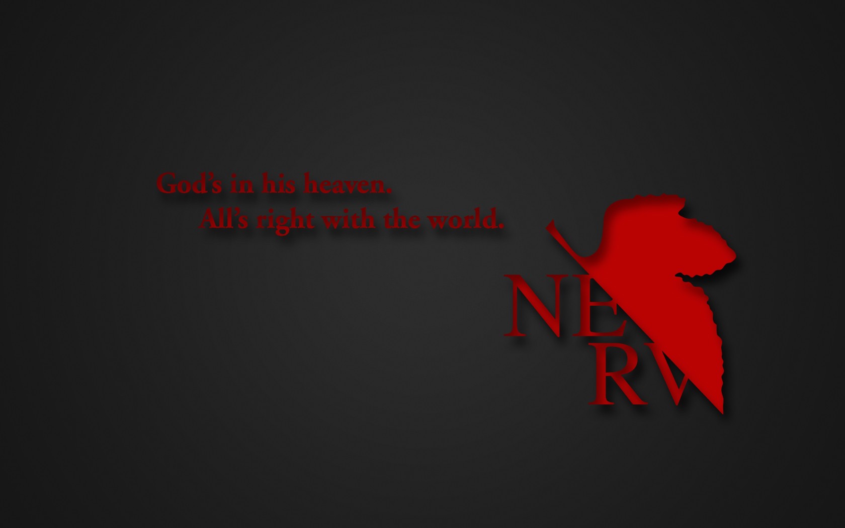 Anime Neon Genesis Evangelion Nerv Typography Wallpaper Resolution 1680x1050 Id Wallha Com