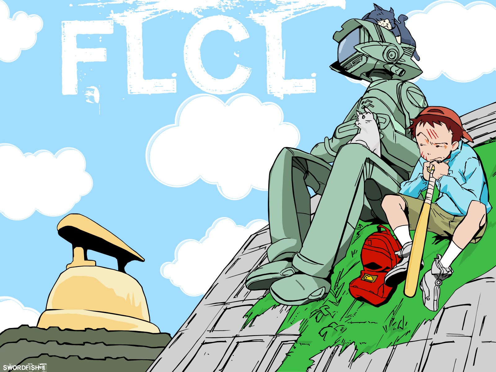 FLCL Anime Canti Nandaba Naota 1600x1200