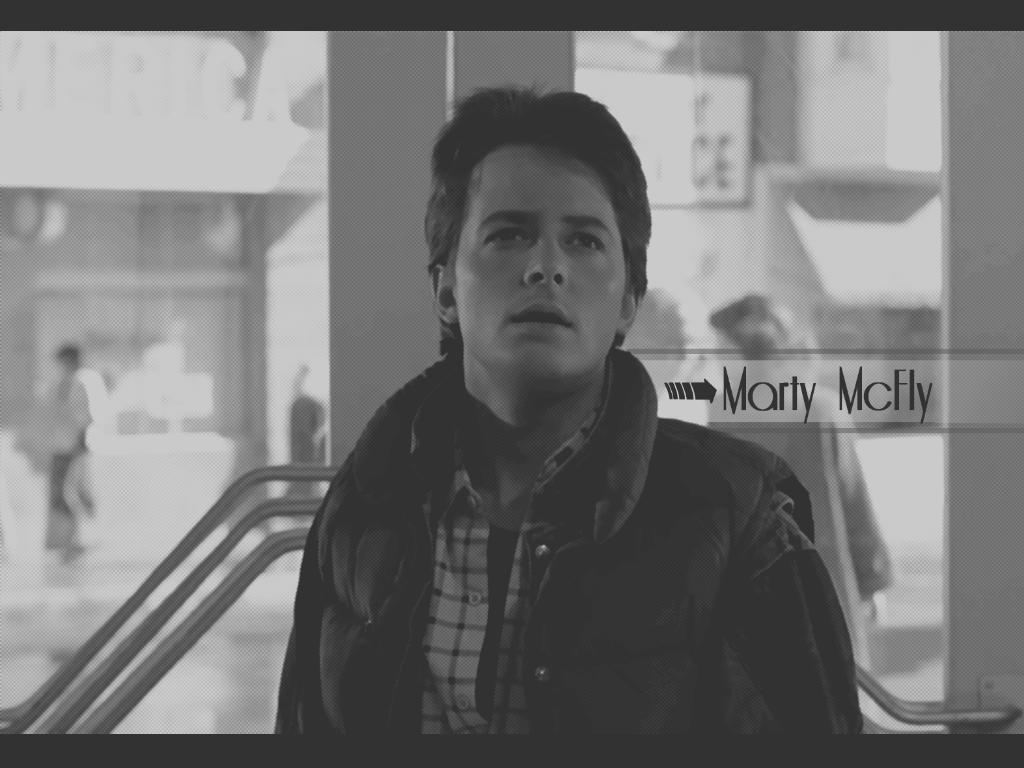 Michael J Fox Marty McFly Movies Back To The Future 1985 Year Monochrome Movie Scenes 1024x768