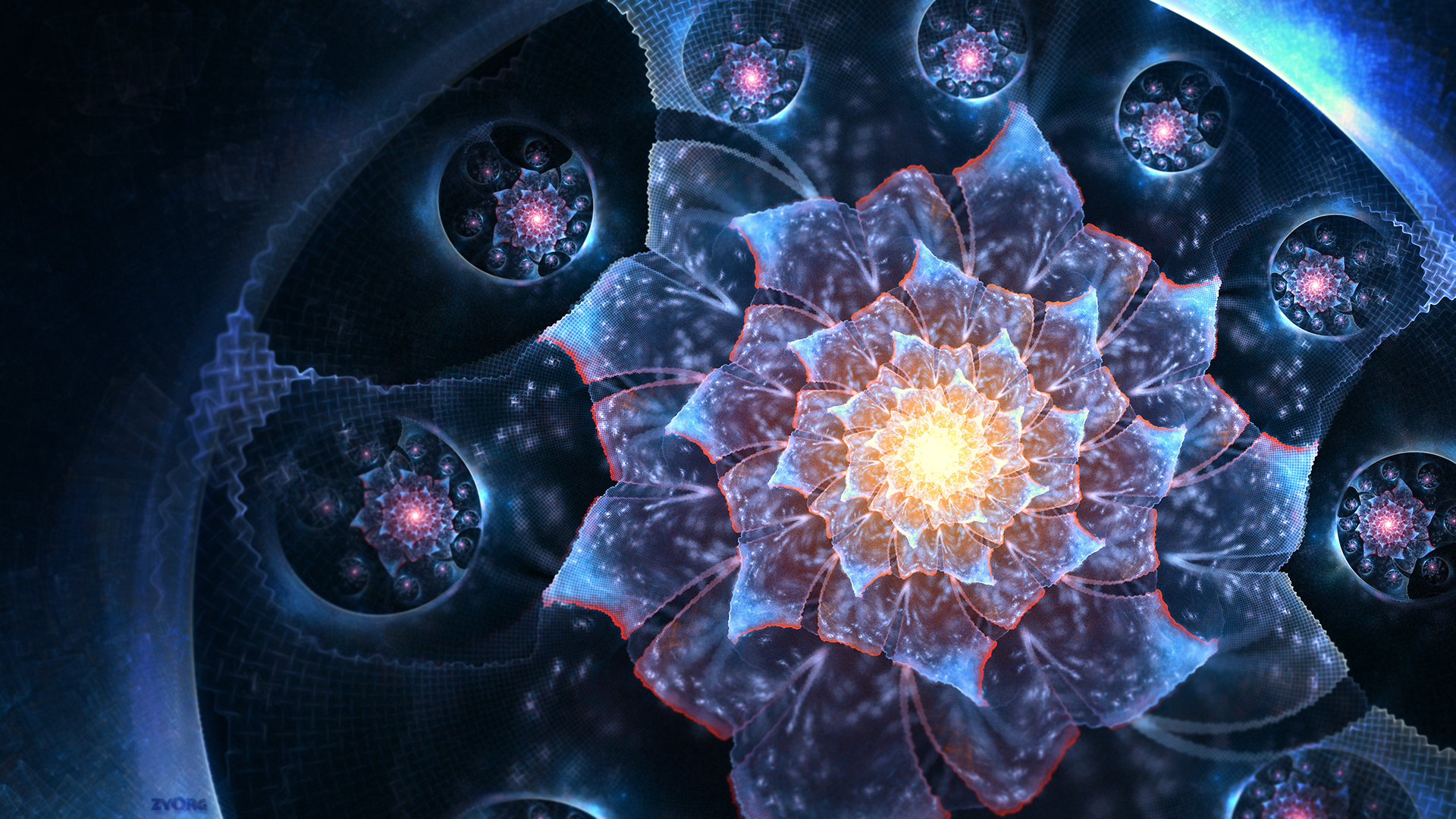 Abstract Fractal Flowers Fractal 1920x1080