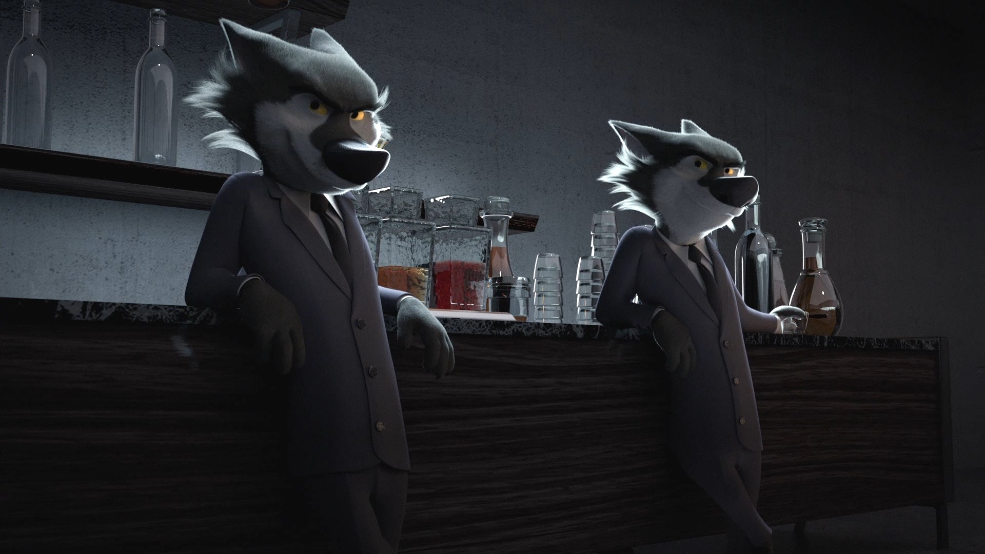 Wolf Anthro Animals 3D Cartoon Movies Suits Clothing Tie Gangsters Gangster Screen Shot Screengrab R 1920x1080