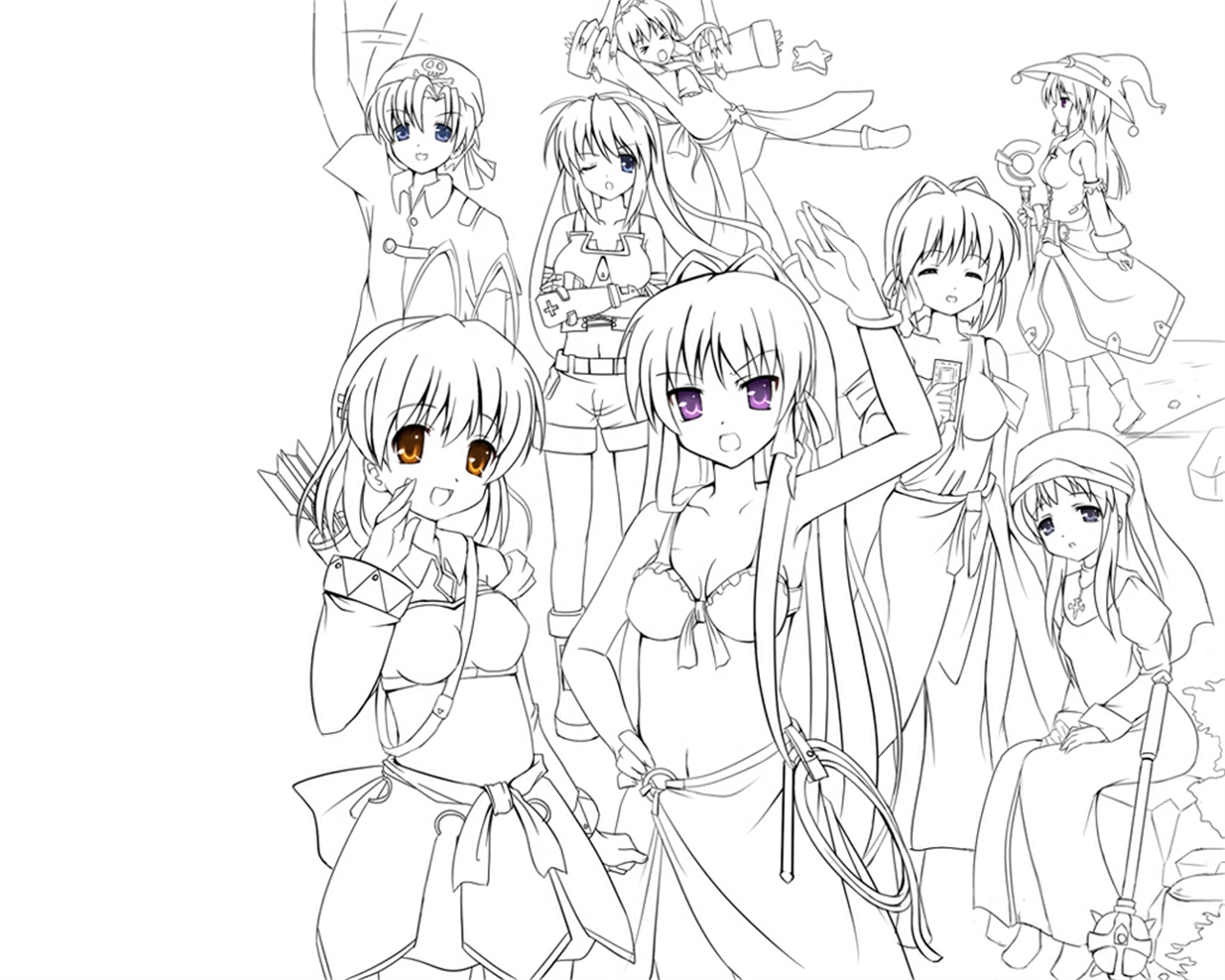 Nagisa Furukawa Ryou Fujibayashi Kyou Fujibayashi Fuuko Ibuki Tomoyo Sakagami Youhei Sunohara Kotomi 1280x1024