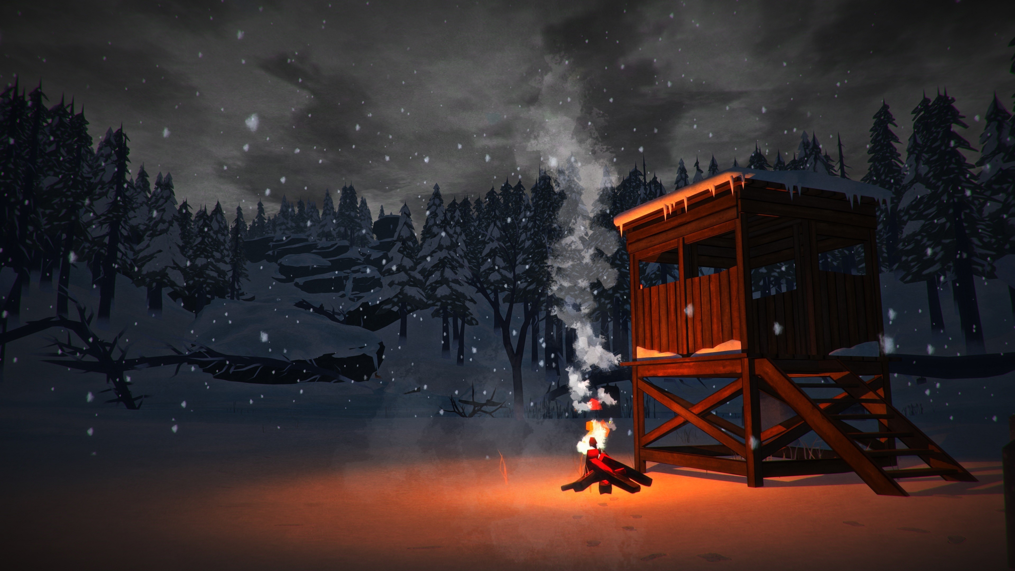 The Long Dark Bonfires Snow 3840x2160