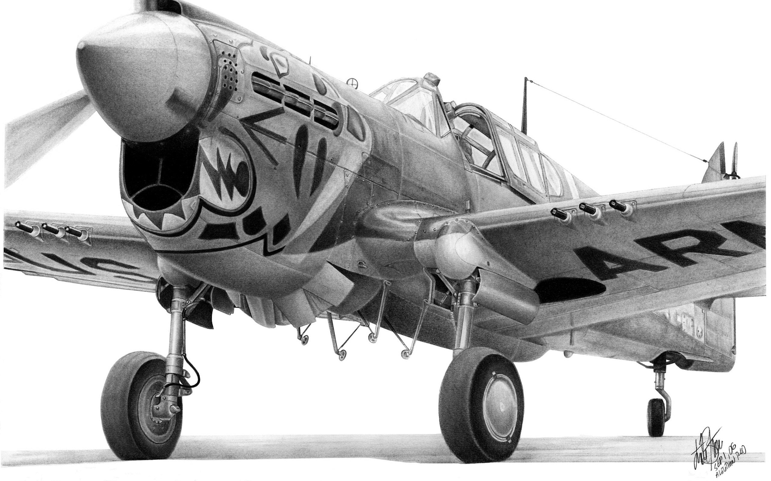 Military Curtiss P 40 Warhawk 2560x1599