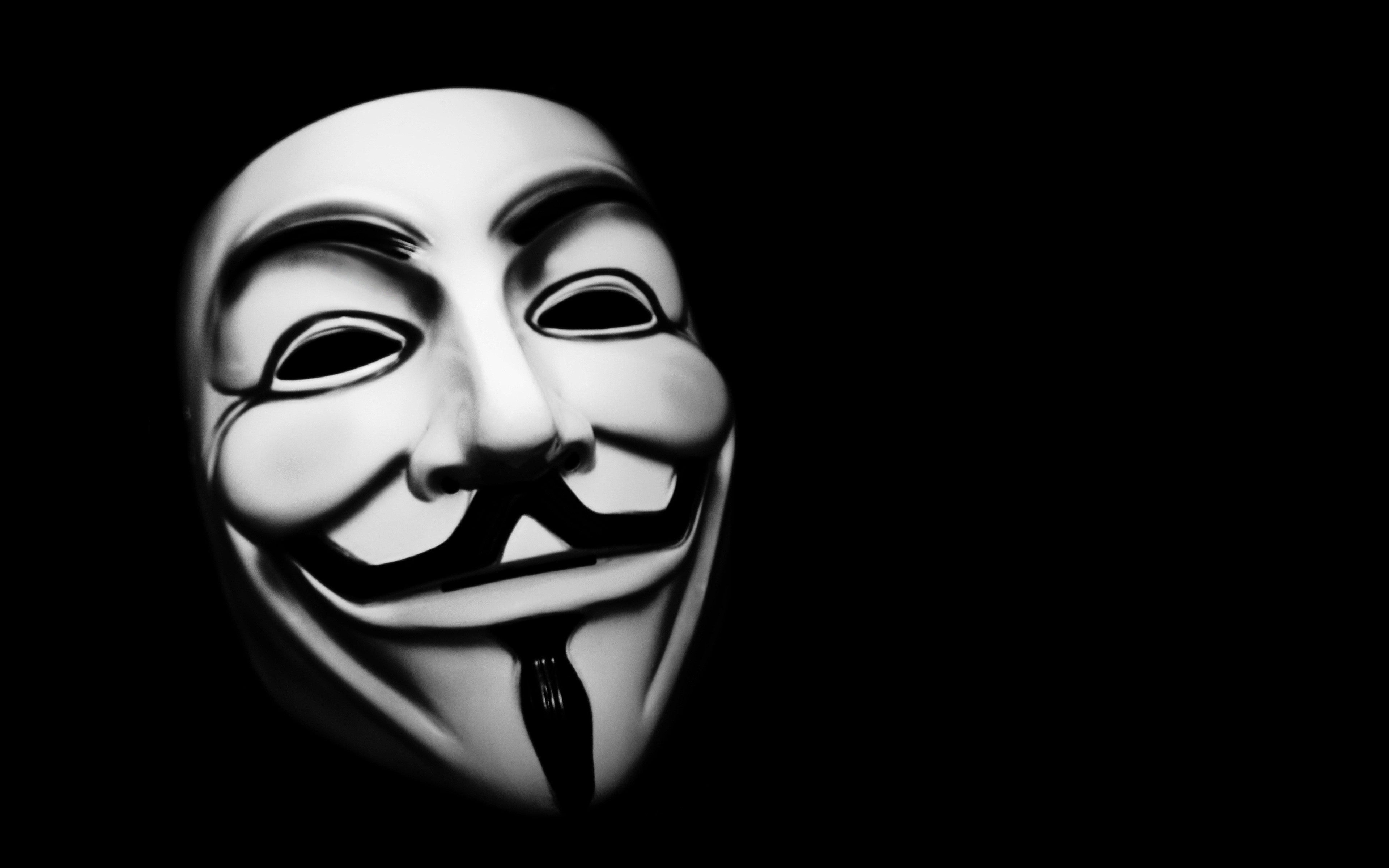 Mask Simple Background Monochrome Guy Fawkes Mask 3840x2400