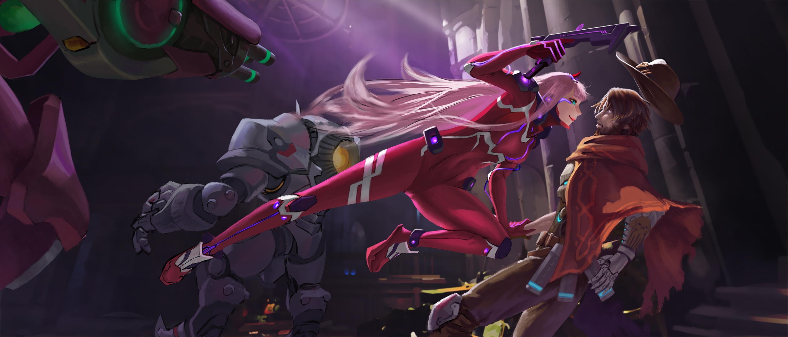 Zero Two Darling In The FranXX Code 002 McCree Overwatch Darling In The FranXX Overwatch Anime Girls 2520x1080