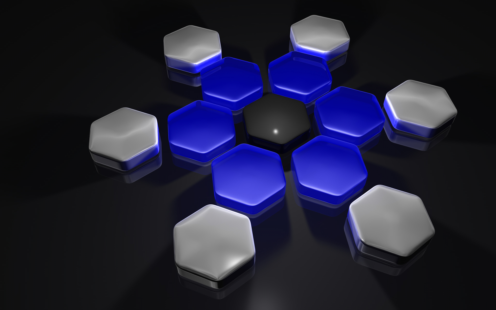 Abstract 3D Abstract Shapes Hexagon 3d Object 1920x1200