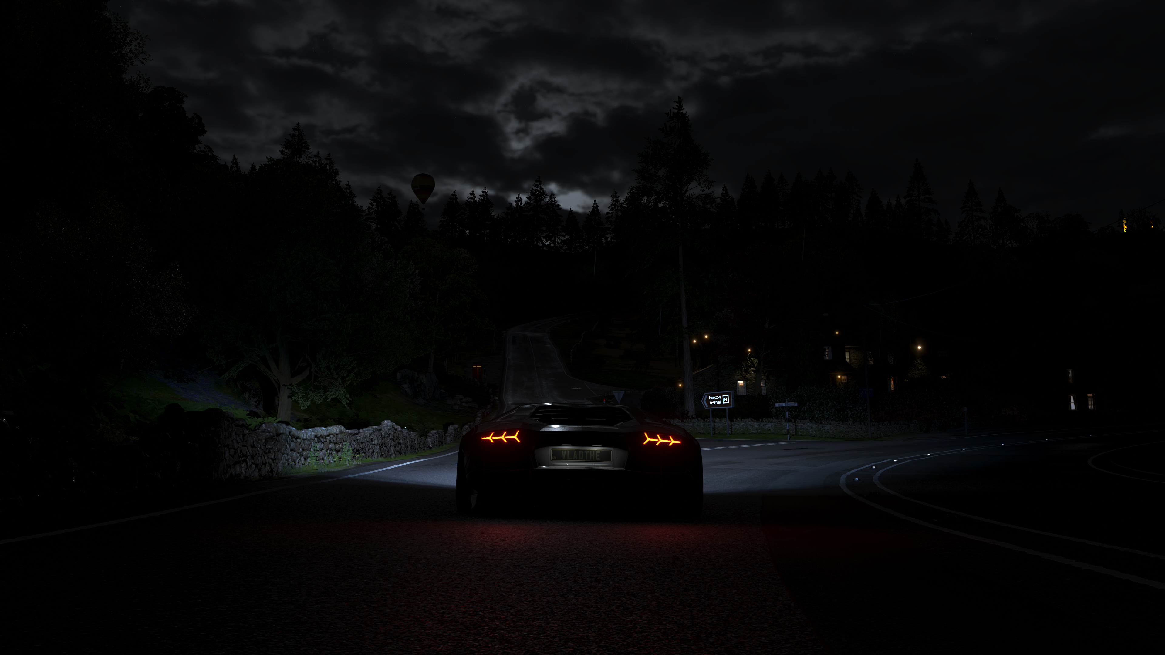 Forza Horizon 4 Lamborghini Aventador LP700 4 Car Dark Video Games Screen Shot Rear View 3840x2160