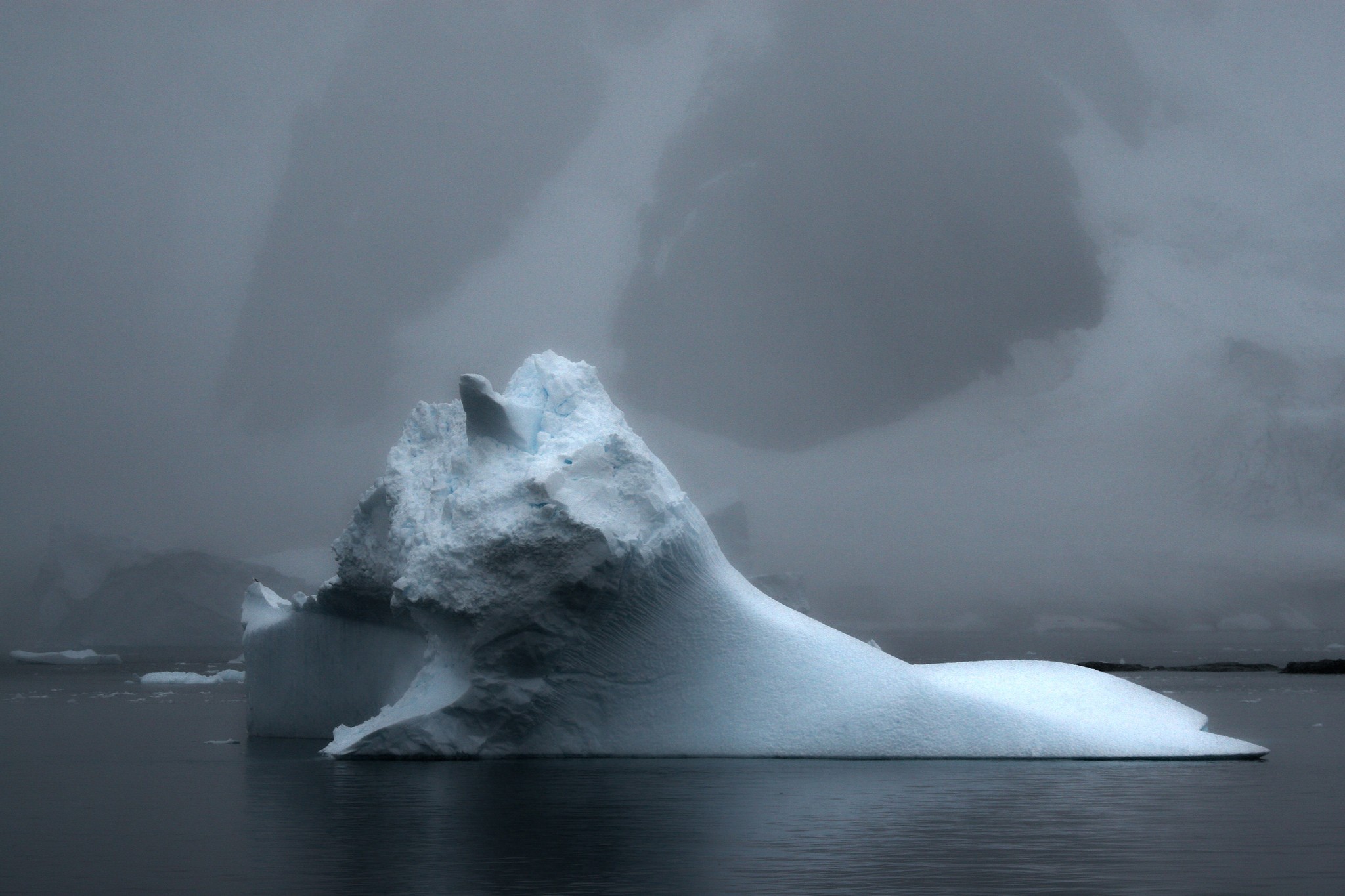 Photography Nature Landscape Sunset Far View Aerial View Iceberg Snow Antarctica South Pole Sky 2048x1365