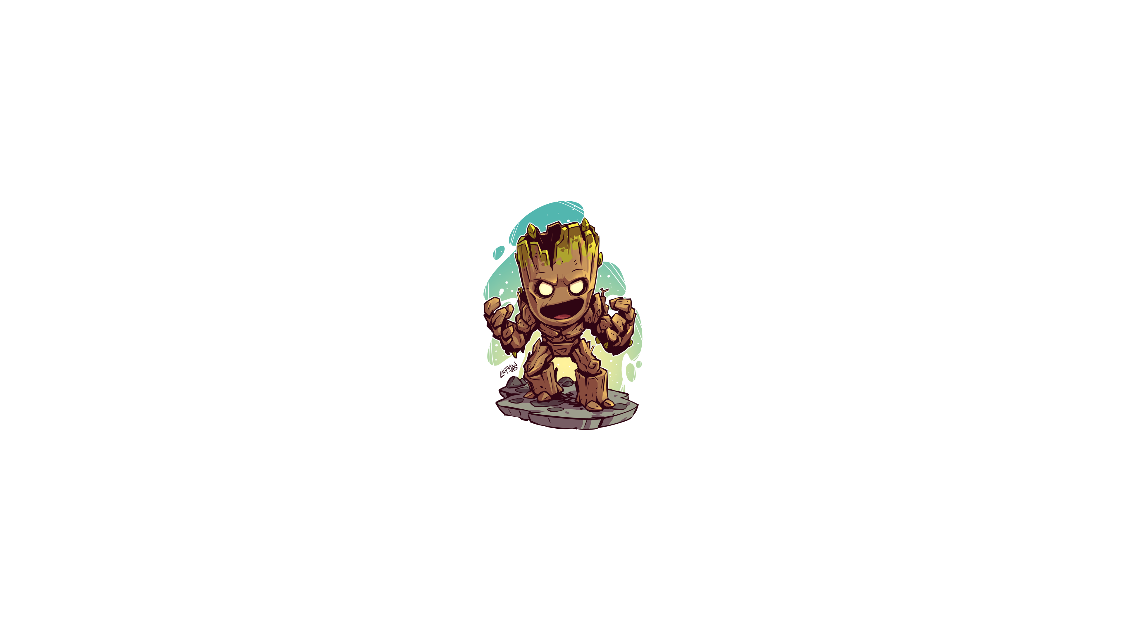 Marvel Cinematic Universe Chibi Minimalism Groot Marvel Comics Marvel Heroes Marvel Super Heroes MCU 3840x2160