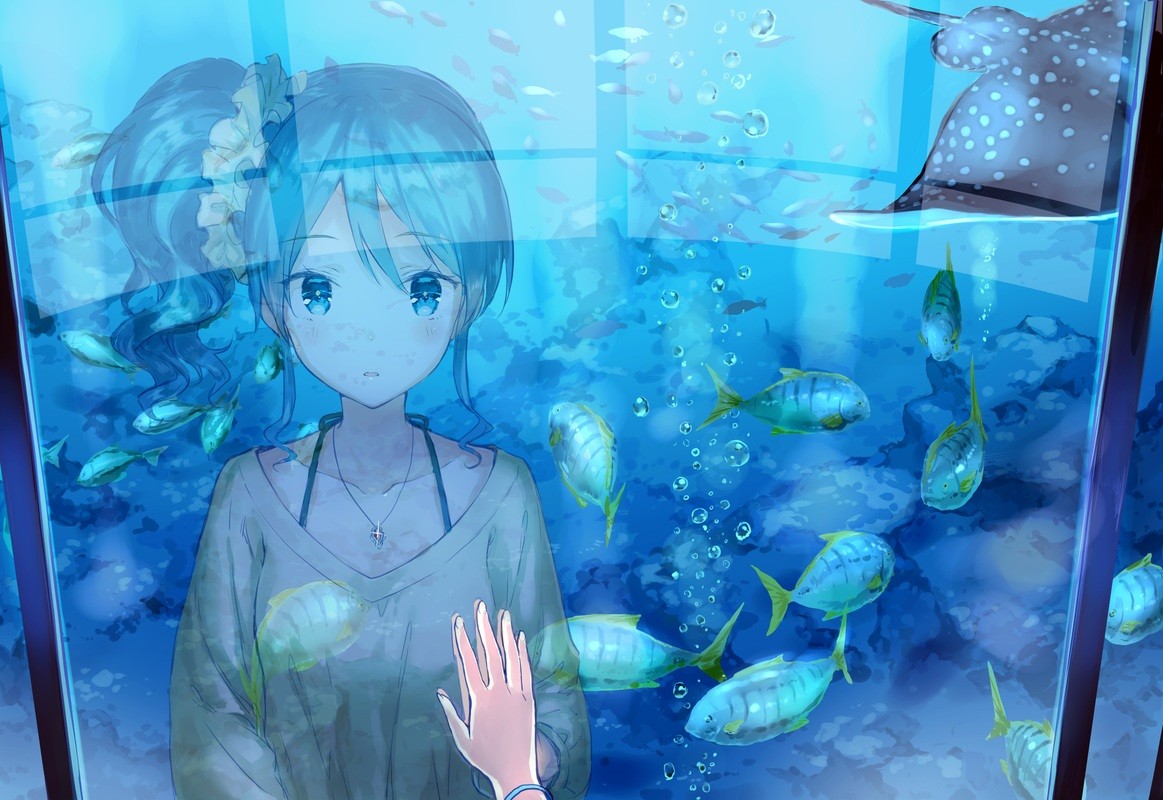 Aikatsu Kiriya Aoi Aquarium Fish Cyan Blue 1163x800
