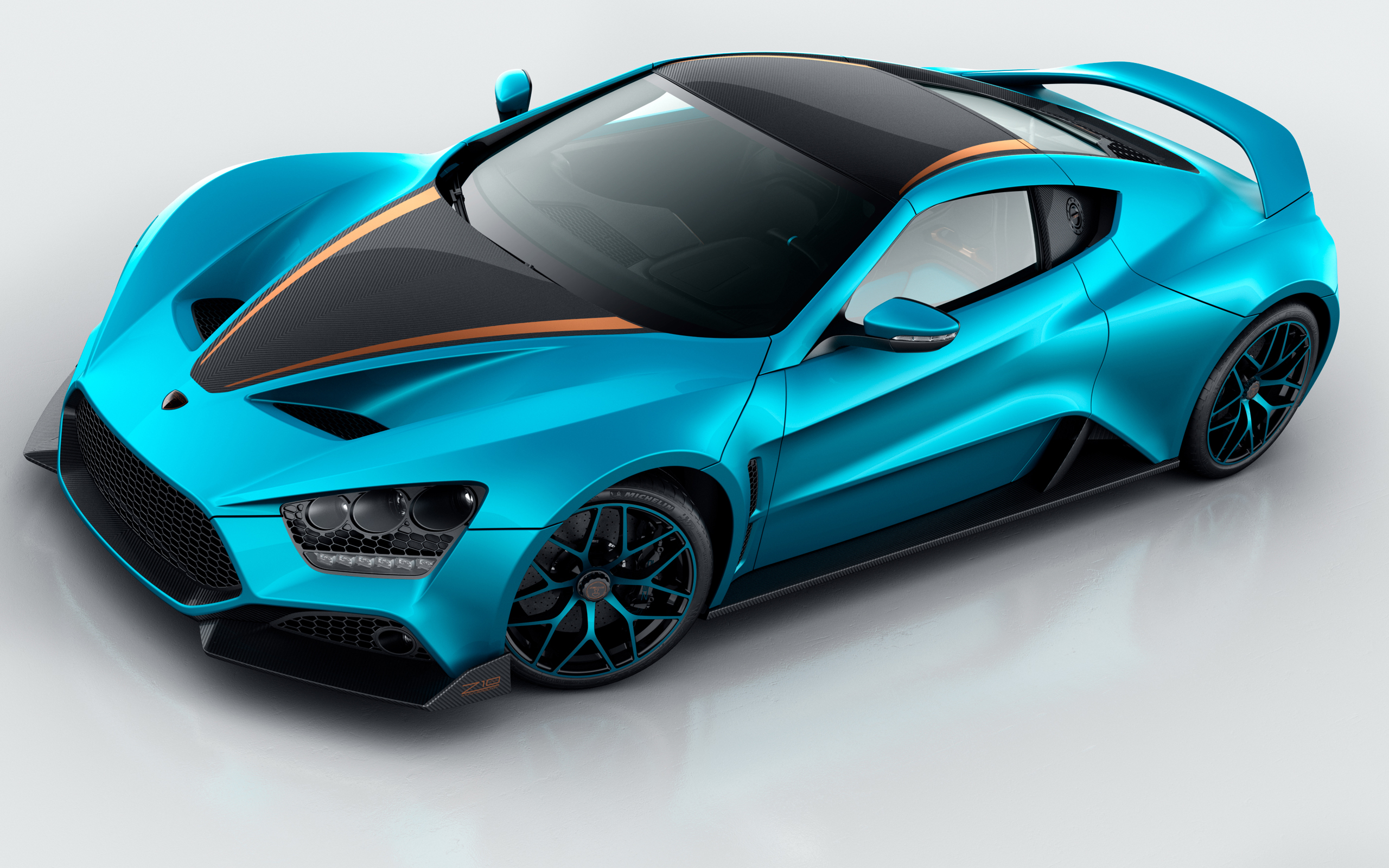 Zenvo St1 Simple Background Car Vehicle Blue Cars Front Angle View Digital Art 2560x1600
