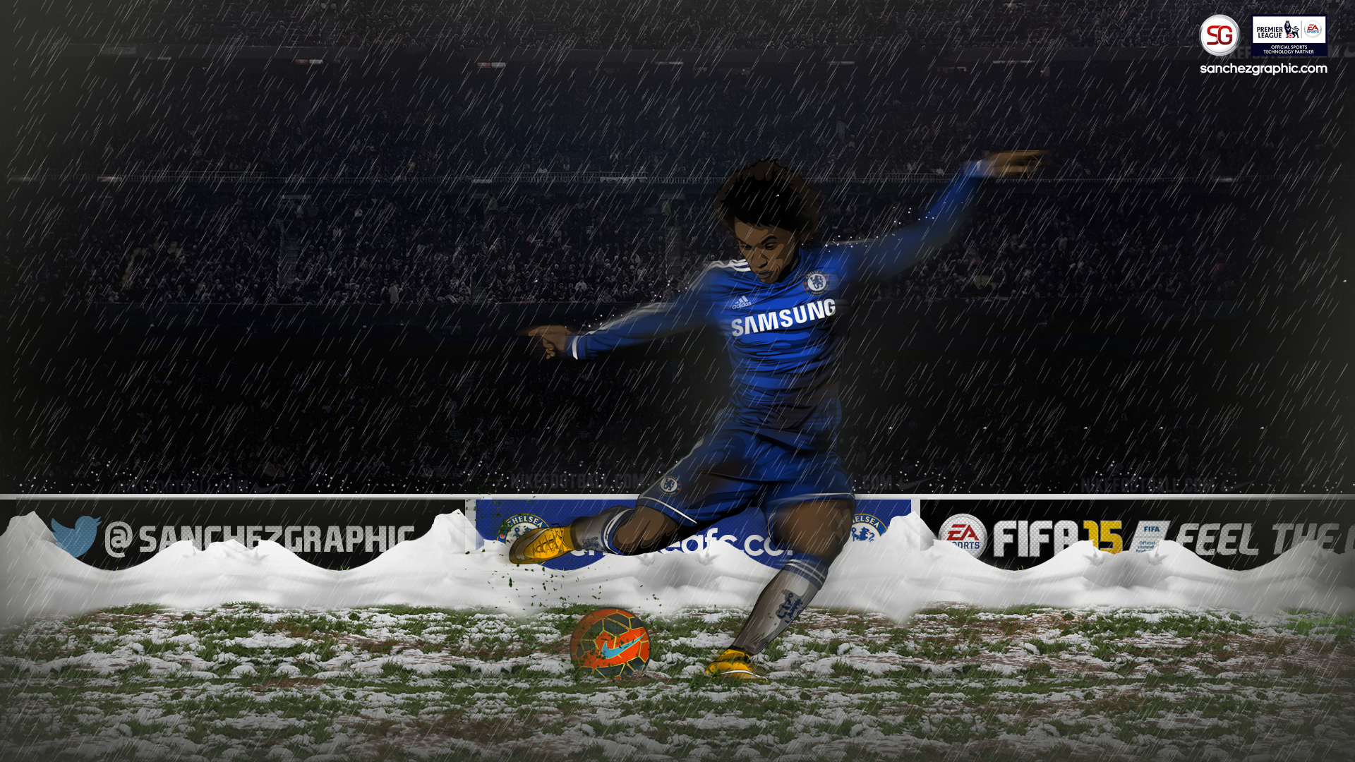 Sanchez Graphics Chelsea FC Men Rain Artwork Soccer Sport 1920x1080
