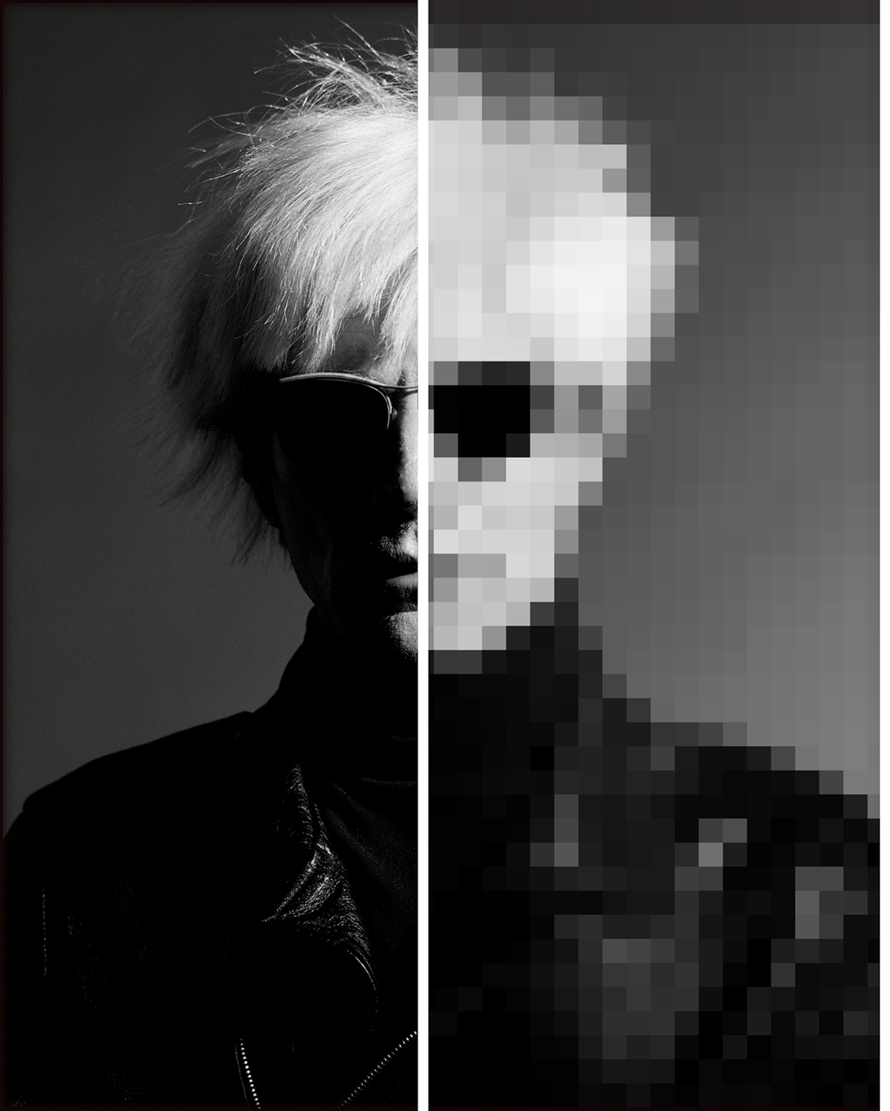 Men Photography Andy Warhol Monochrome Blond Hair Short Hair Pixel Art Pixelated Pixels Sunglasses S 1260x1574