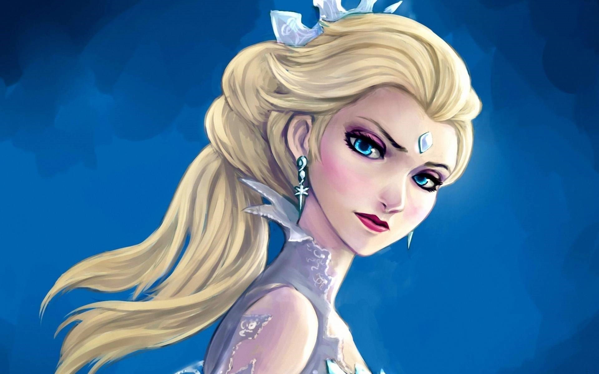 Frozen Movie Princess Elsa Women Blonde Artwork Fan Art 1920x1200