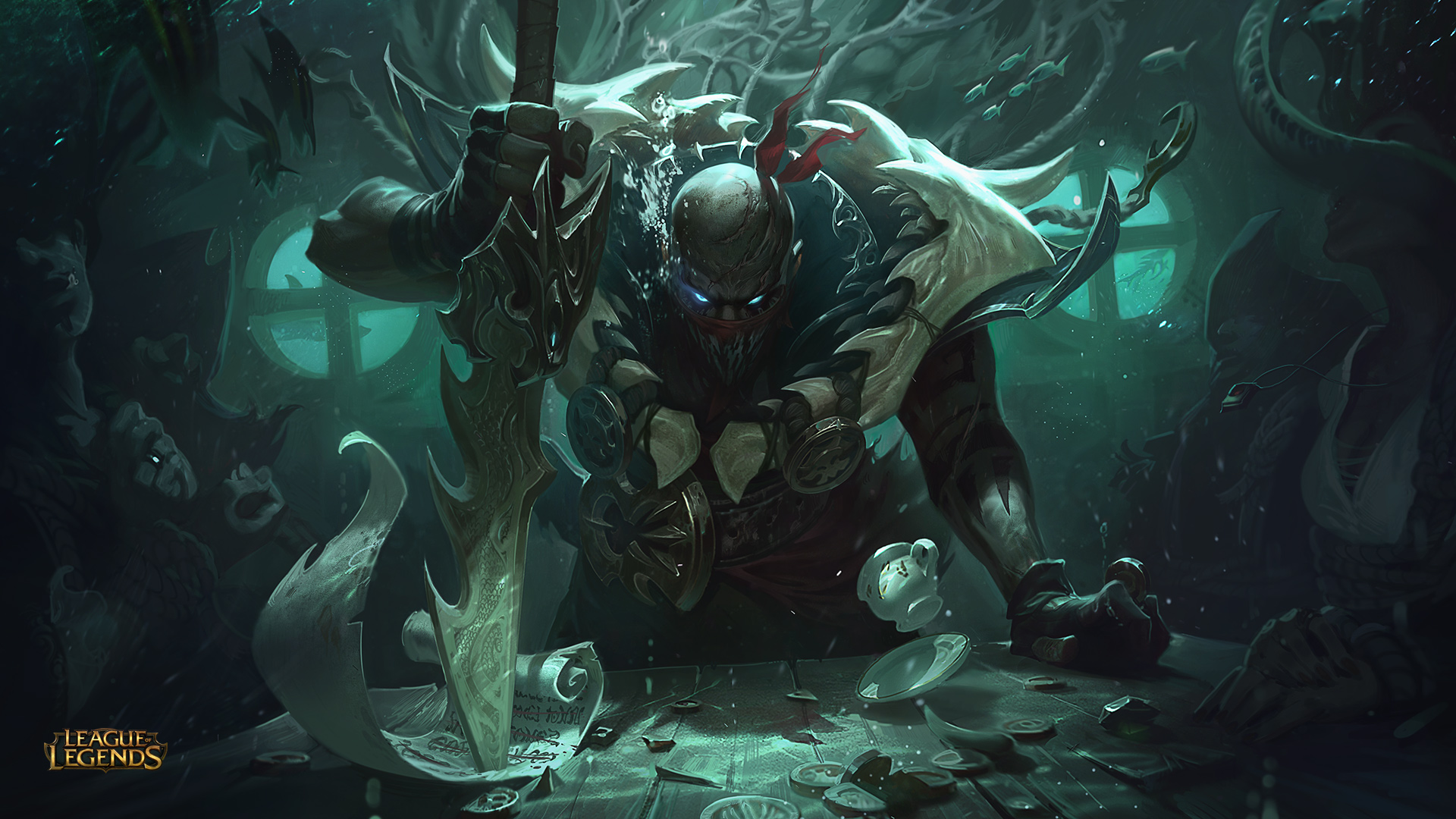 League Of Legends Pyke League Of Legends PC Gaming Glowing Eyes 1920x1080