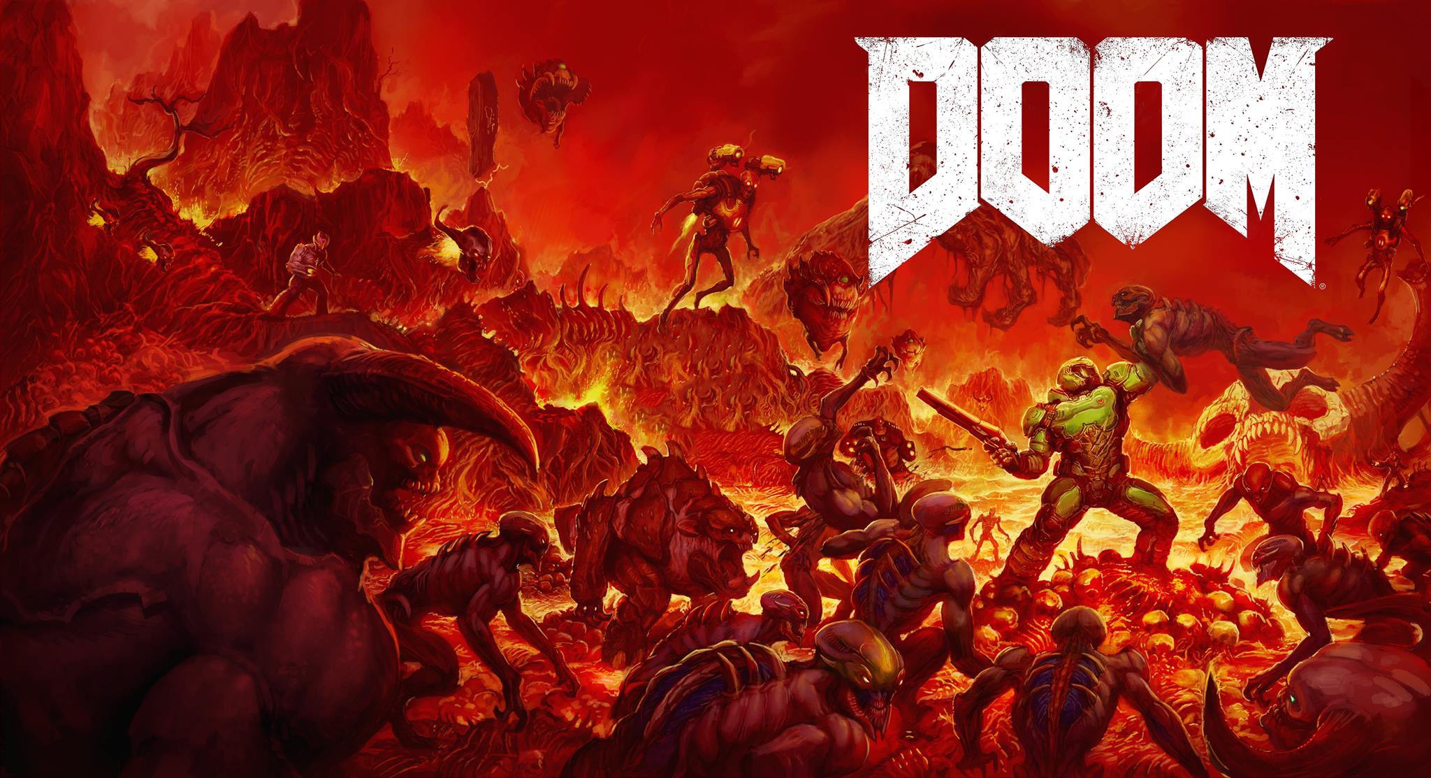 Video Games Doom Game Hell Video Game Horror Video Game Art 2048x1113