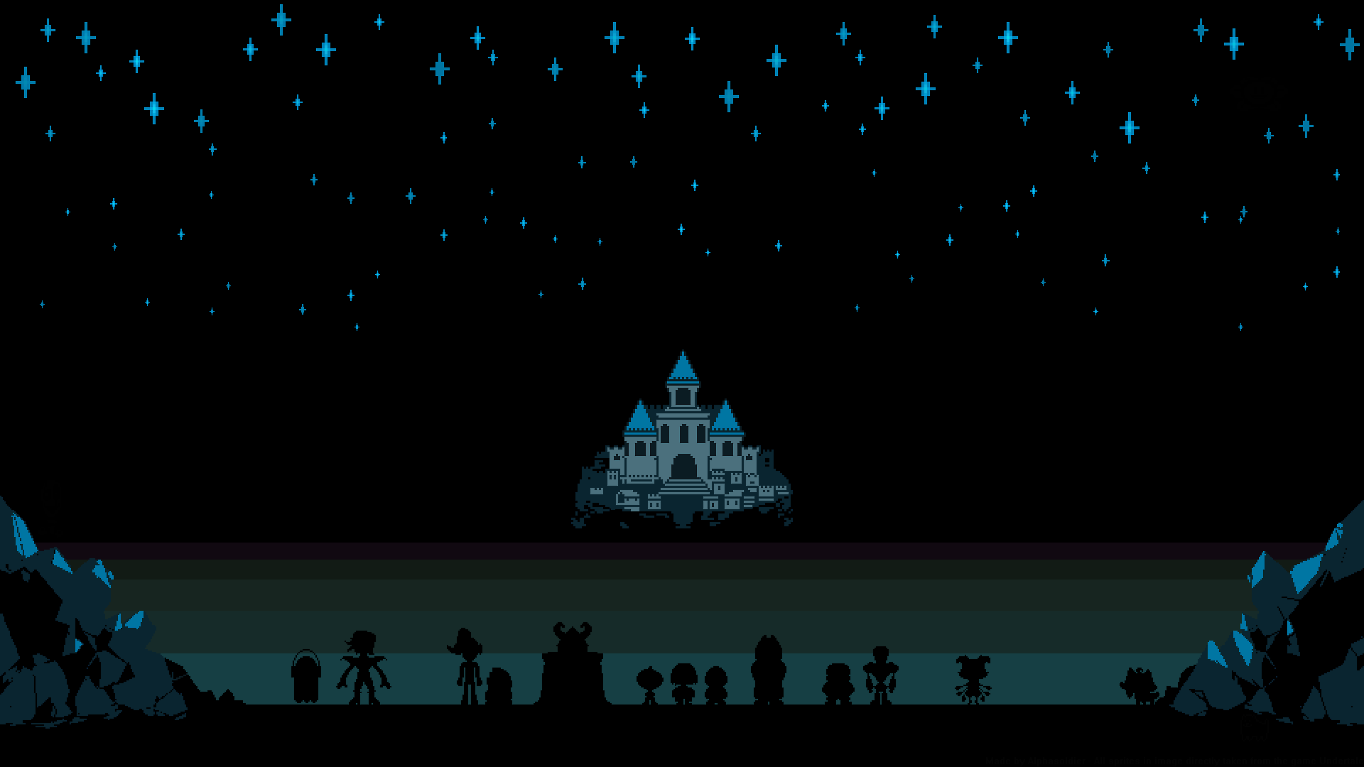 Undertale Toriel Sans Papyrus Castle Drawing Stars Pixel Art 1920x1080