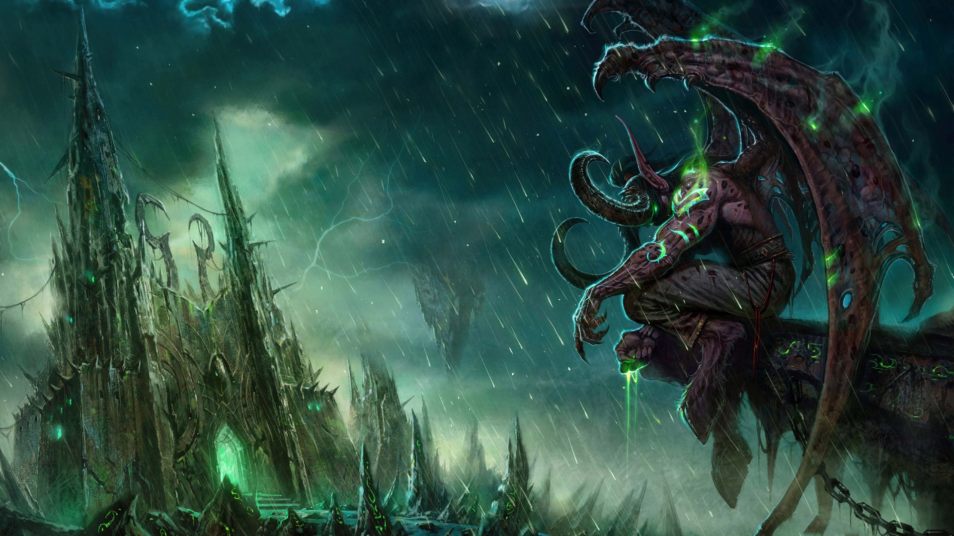 Fantasy Art World Of Warcraft Illidan Stormrage Black Temple Video Games 1920x1080