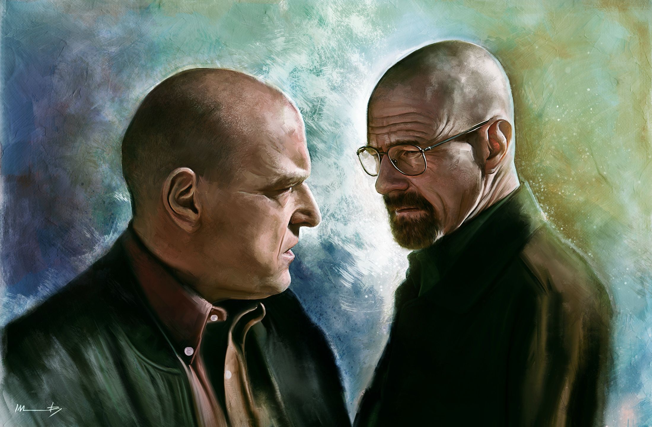 Breaking Bad Walter White Heisenberg Hank Schrader Fan Art Artwork 2199x1441