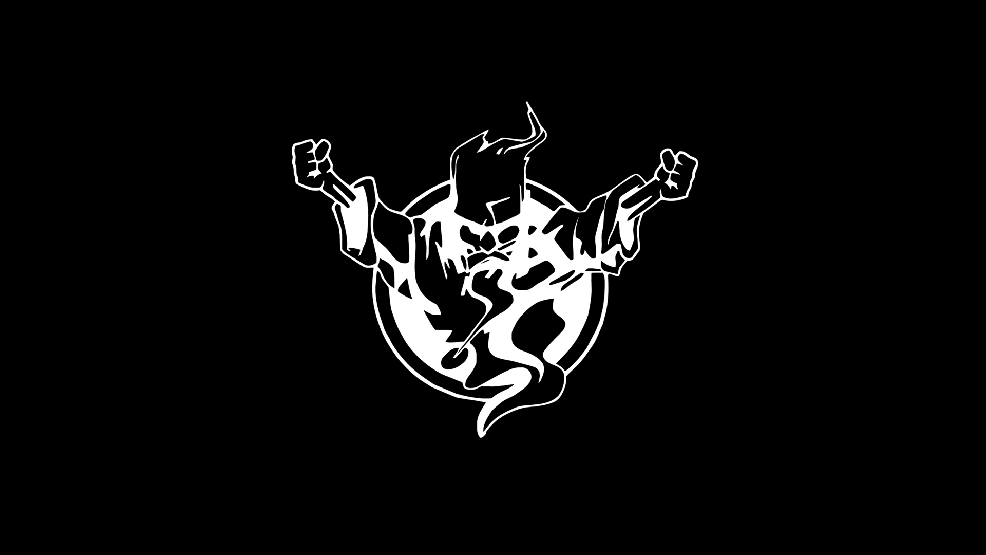 Logo Rave Music Minimalism Monochrome Simple Background Fists 1920x1080