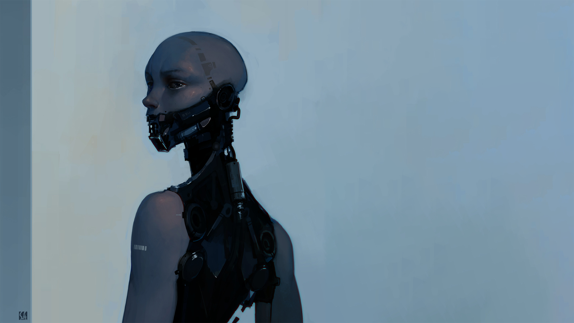 Robot Science Fiction Artwork Futuristic Digital Art Techno Punk Neo Noir 1920x1080