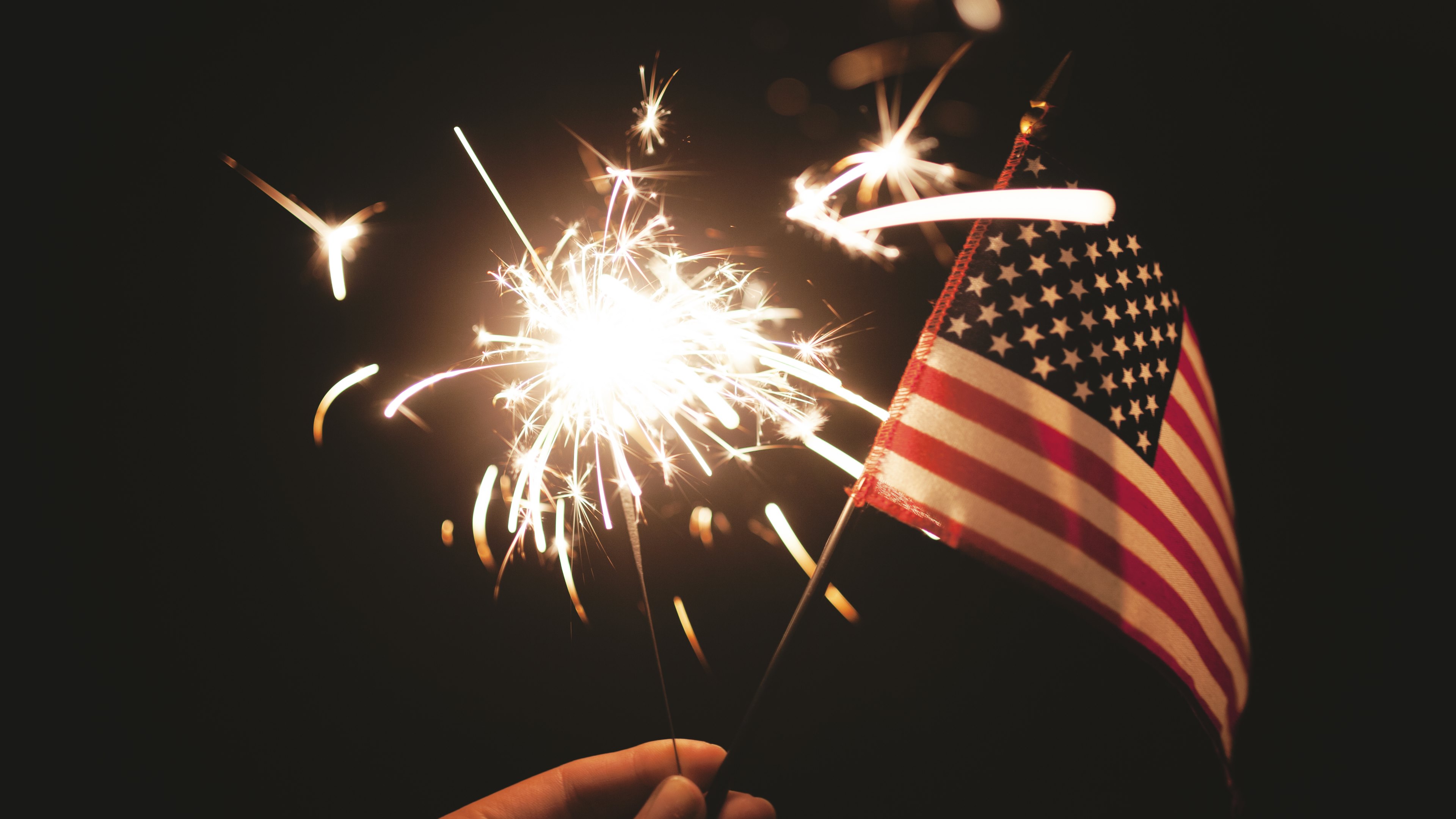 Independence Day 4th Of July American Flag Fireworks 3840x2160