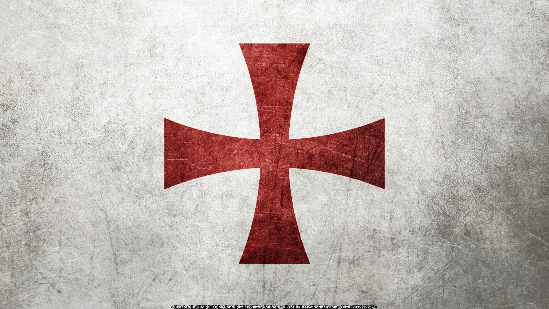 Cross Knight Templar Catholic Desk Red Grunge 1920x1080