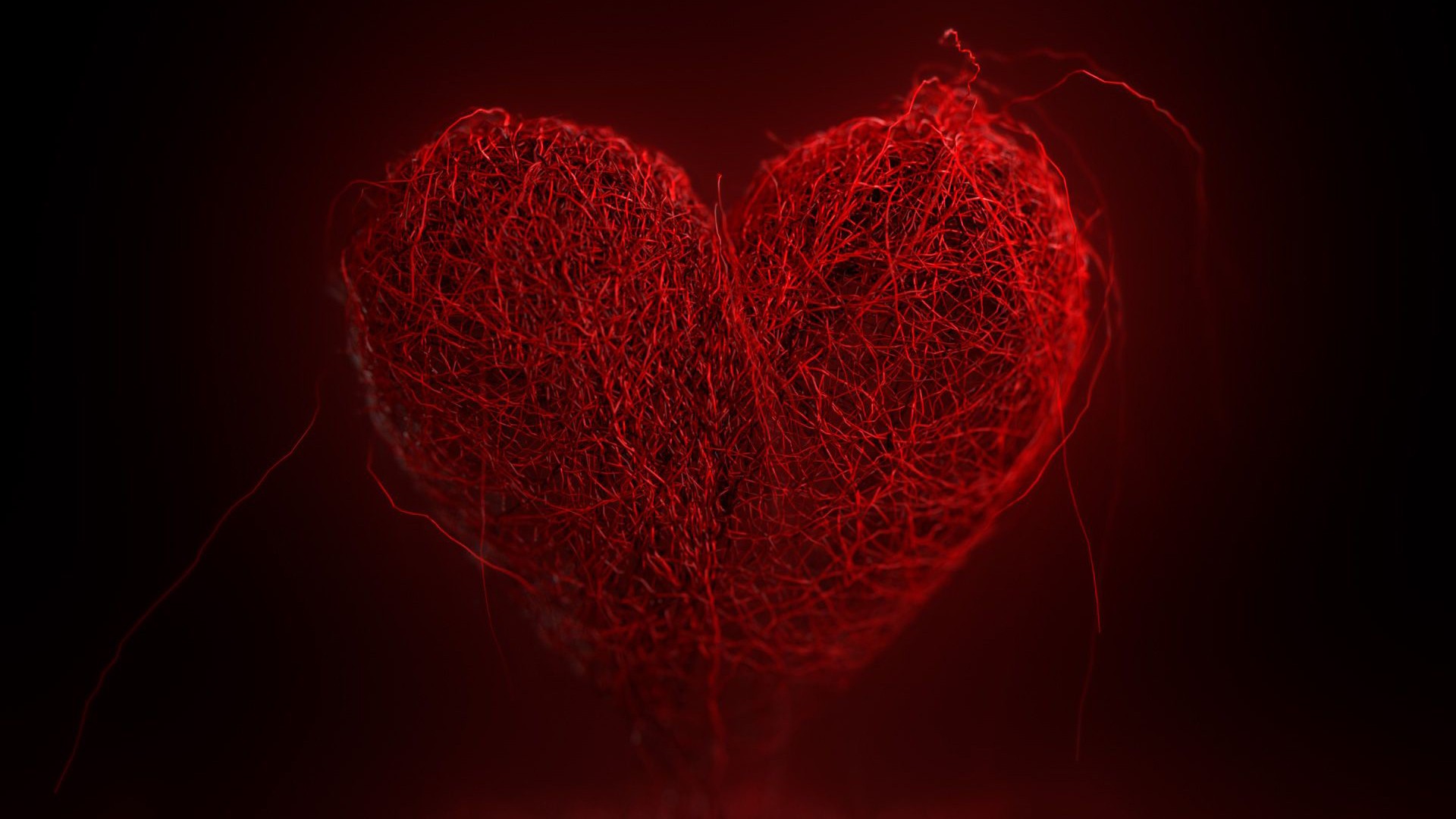 Heart Valentine Vector Art Yarn 1920x1080