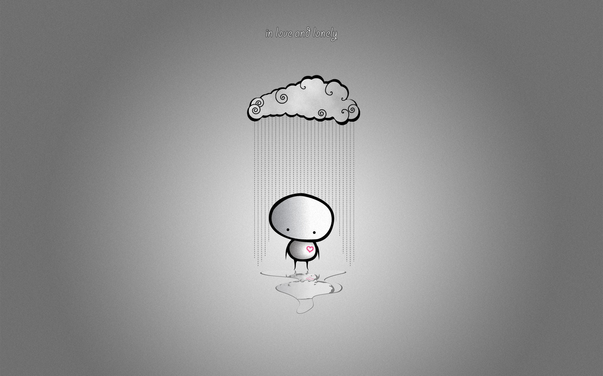 Minimalist Cloud Lonely Mood Sad Gray 1920x1200