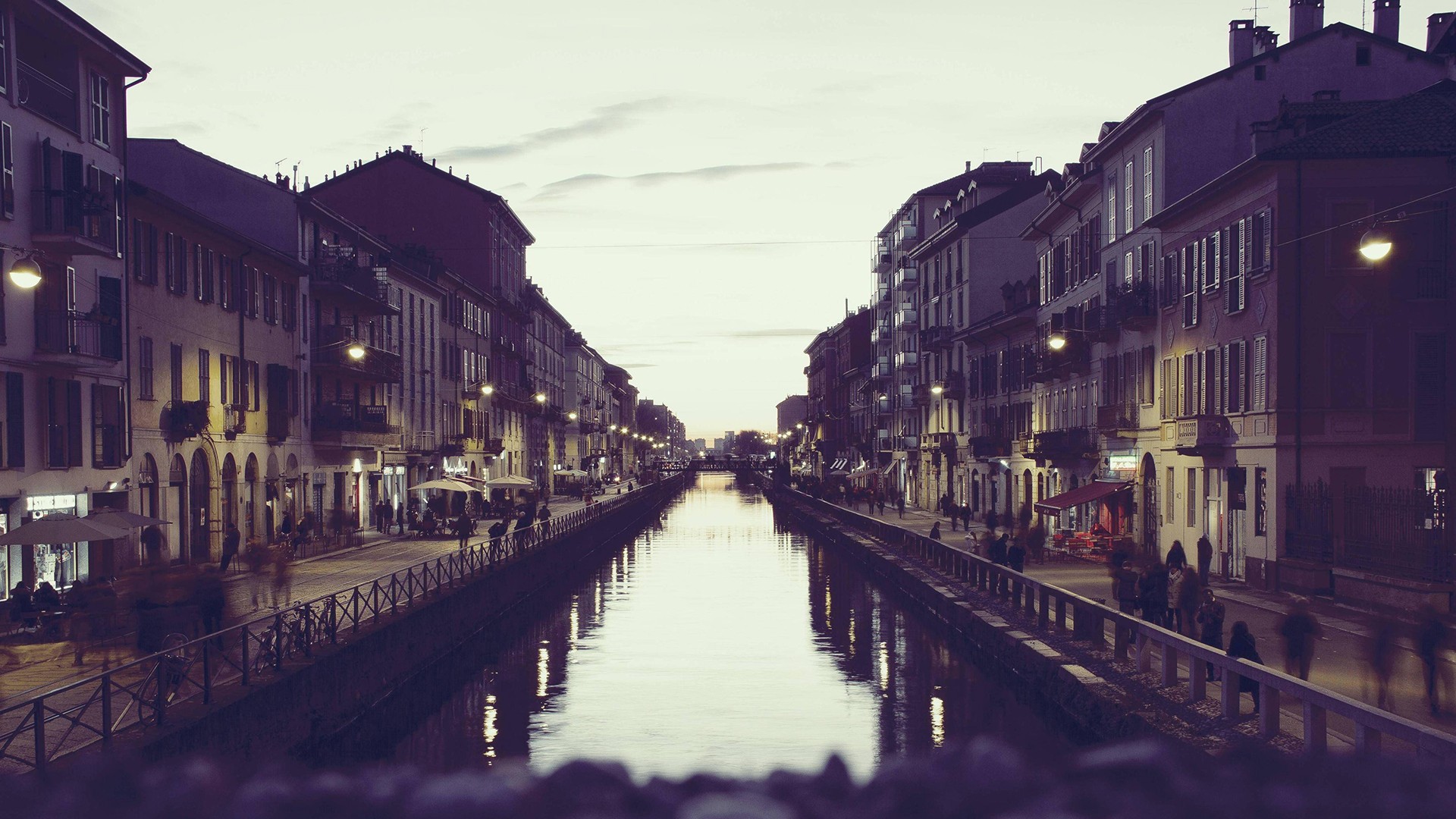 Building Photography Milan Italy Canal 1920x1080