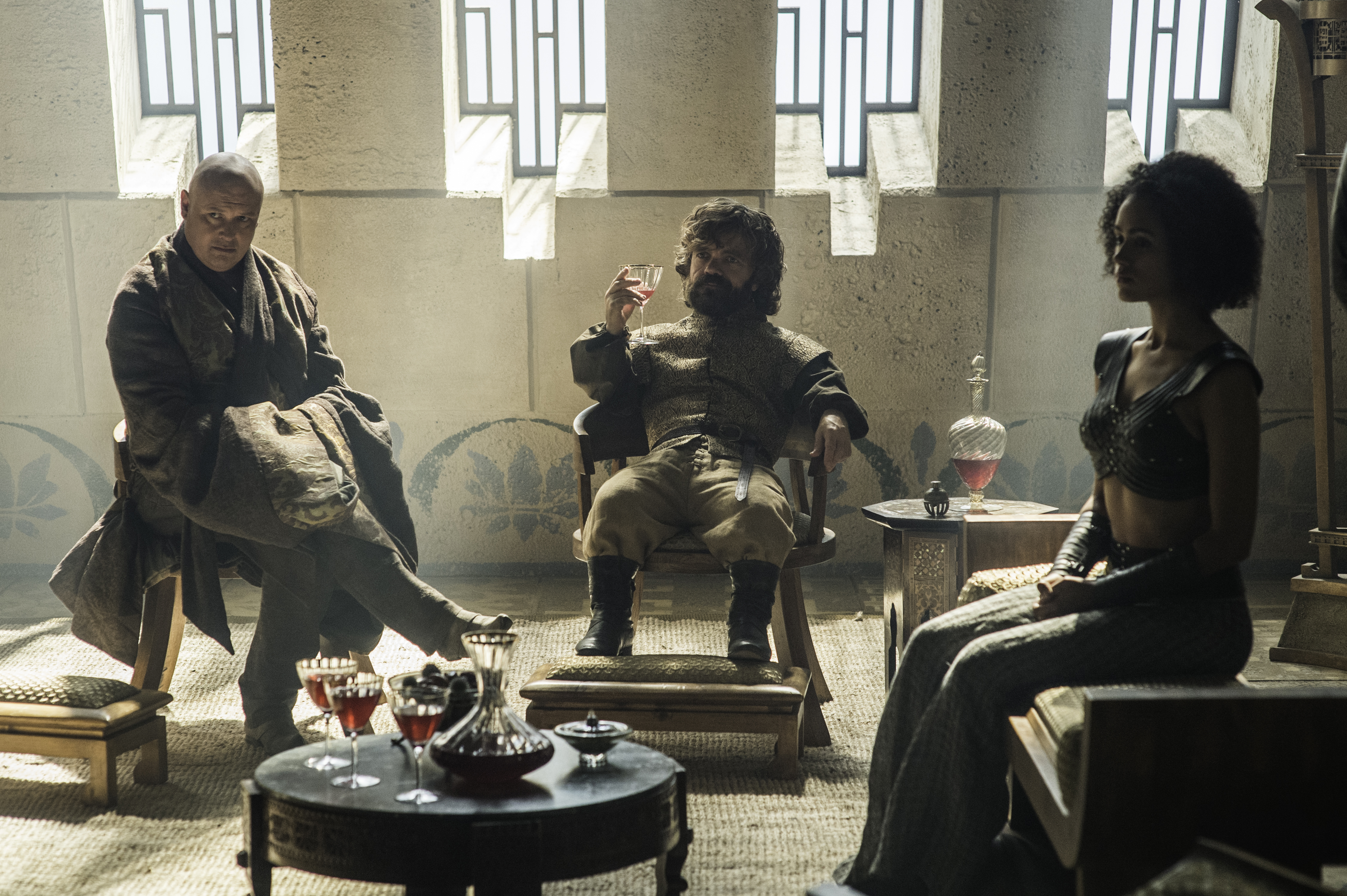 Peter Dinklage Conleth Hill Game Of Thrones Tyrion Lannister Lord Varys Nathalie Emmanuel Missandei  4500x2995