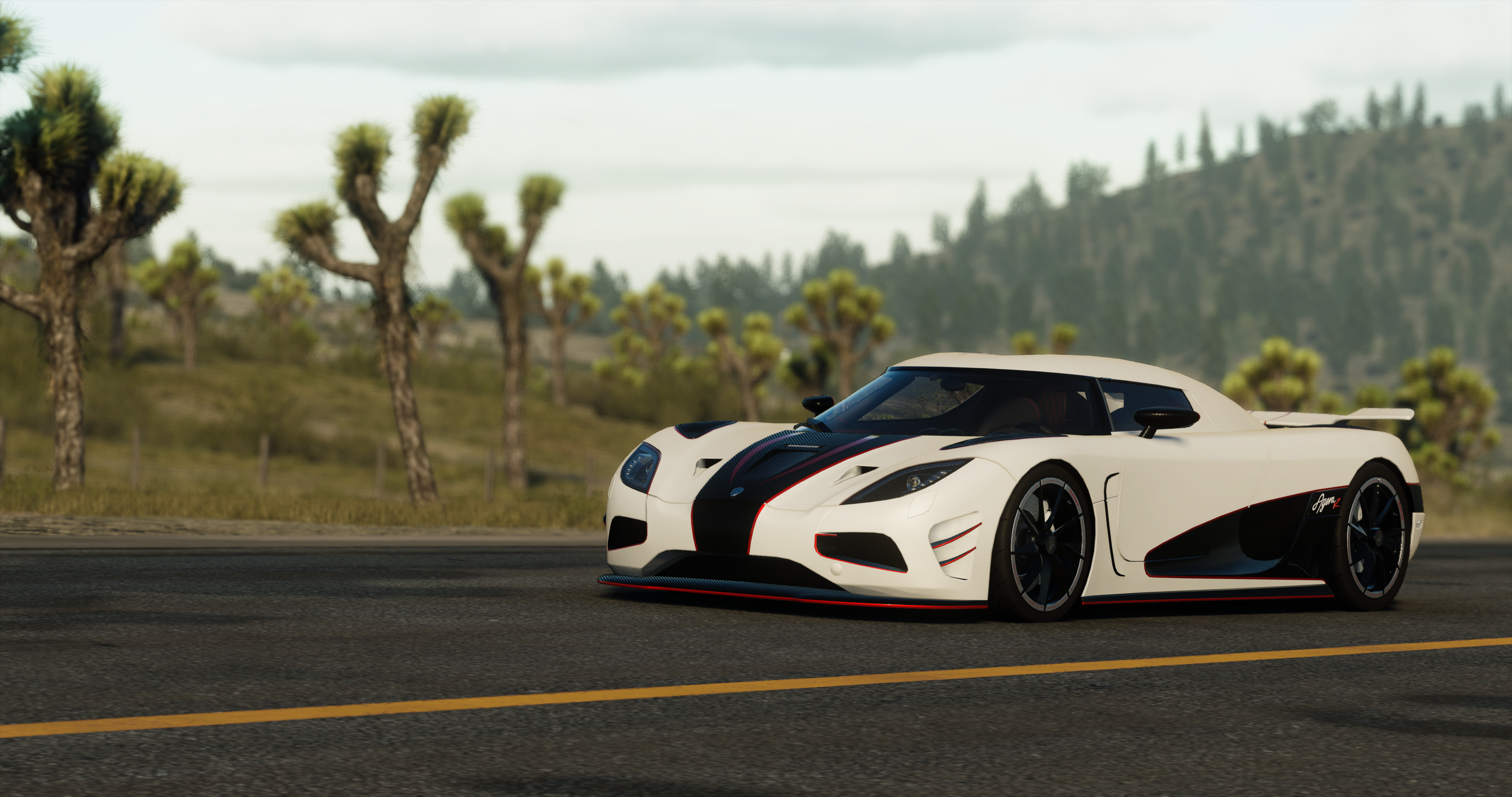 Car Supercars Koenigsegg City Writing Landscape Trees Green Red Black 4096x2160