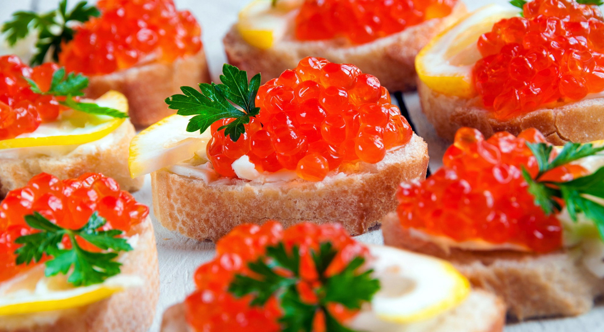Red Caviar Bread Food 1919x1057