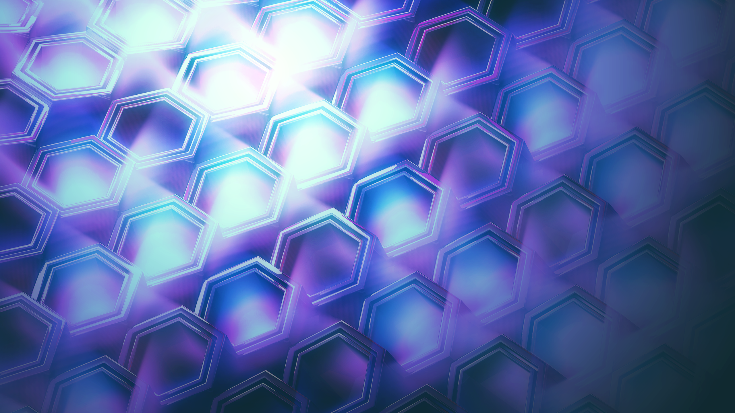 Abstract Hexagon Purple Digital Art 2560x1440