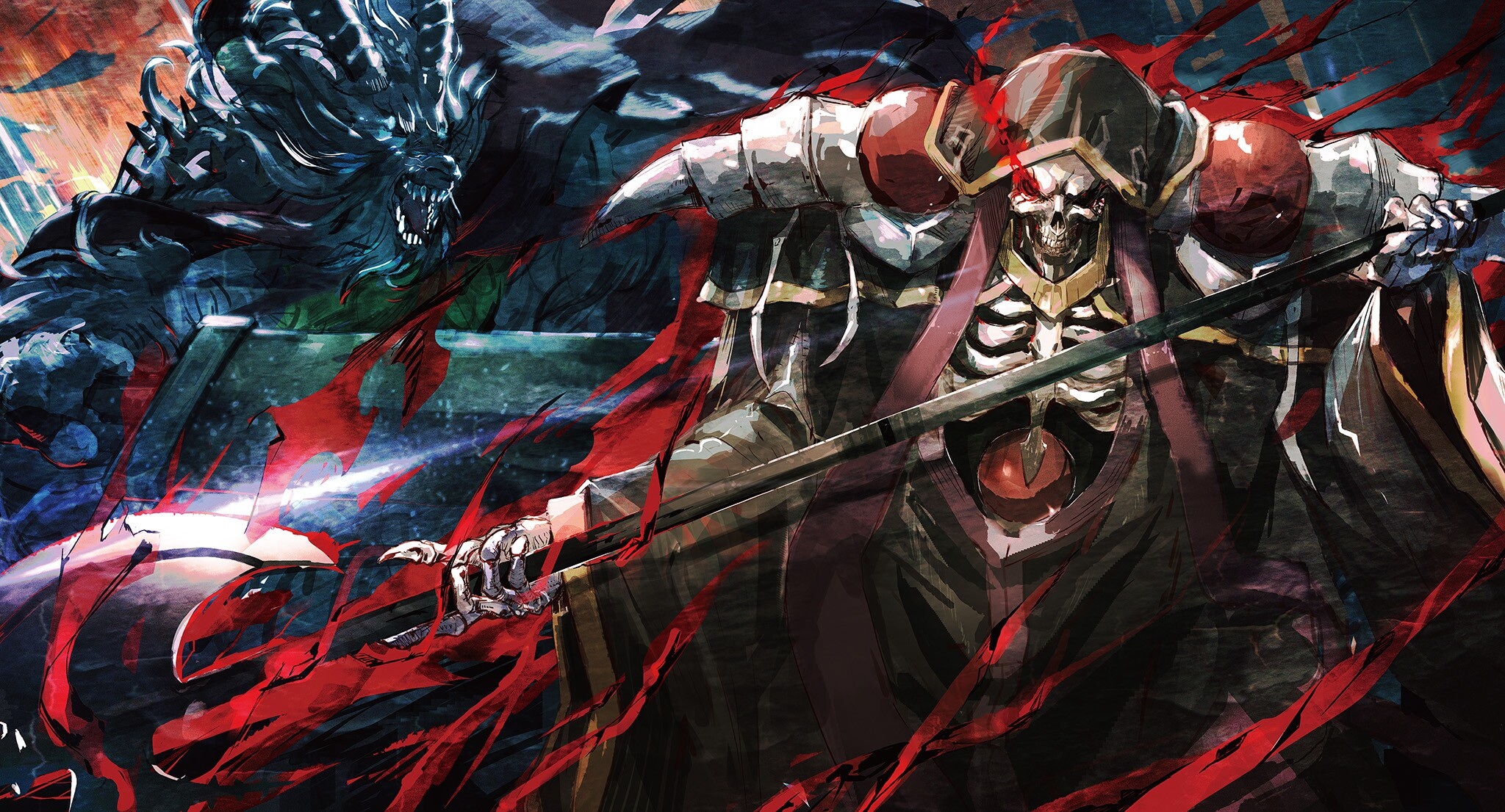 Overlord Anime Ainz Ooal Gown Fantasy Art Skull Demon Dark Fantasy Artwork Anime 2048x1106