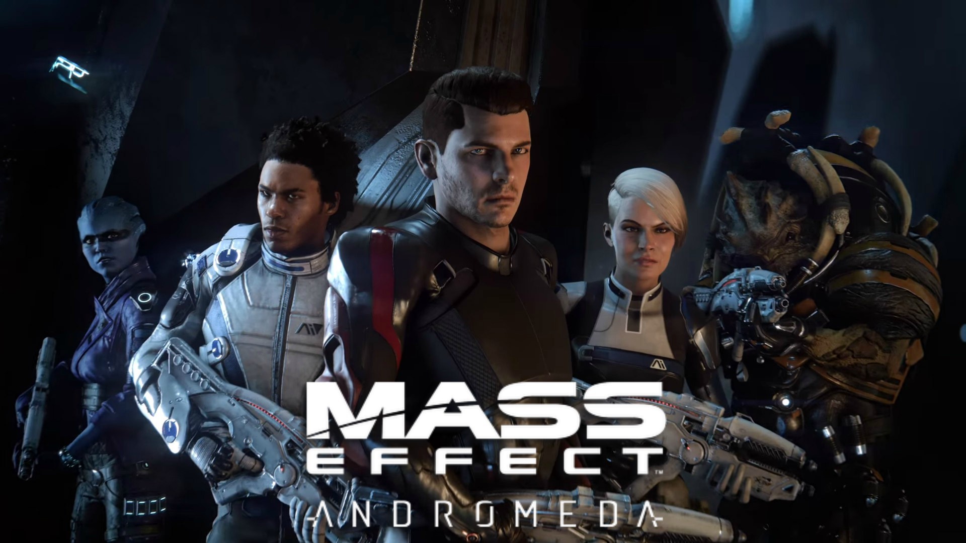 Mass Effect Andromeda Mass Effect Andromeda Initiative Ryder Cora Harper Pelessaria BSayle Scott Ryd 1920x1080