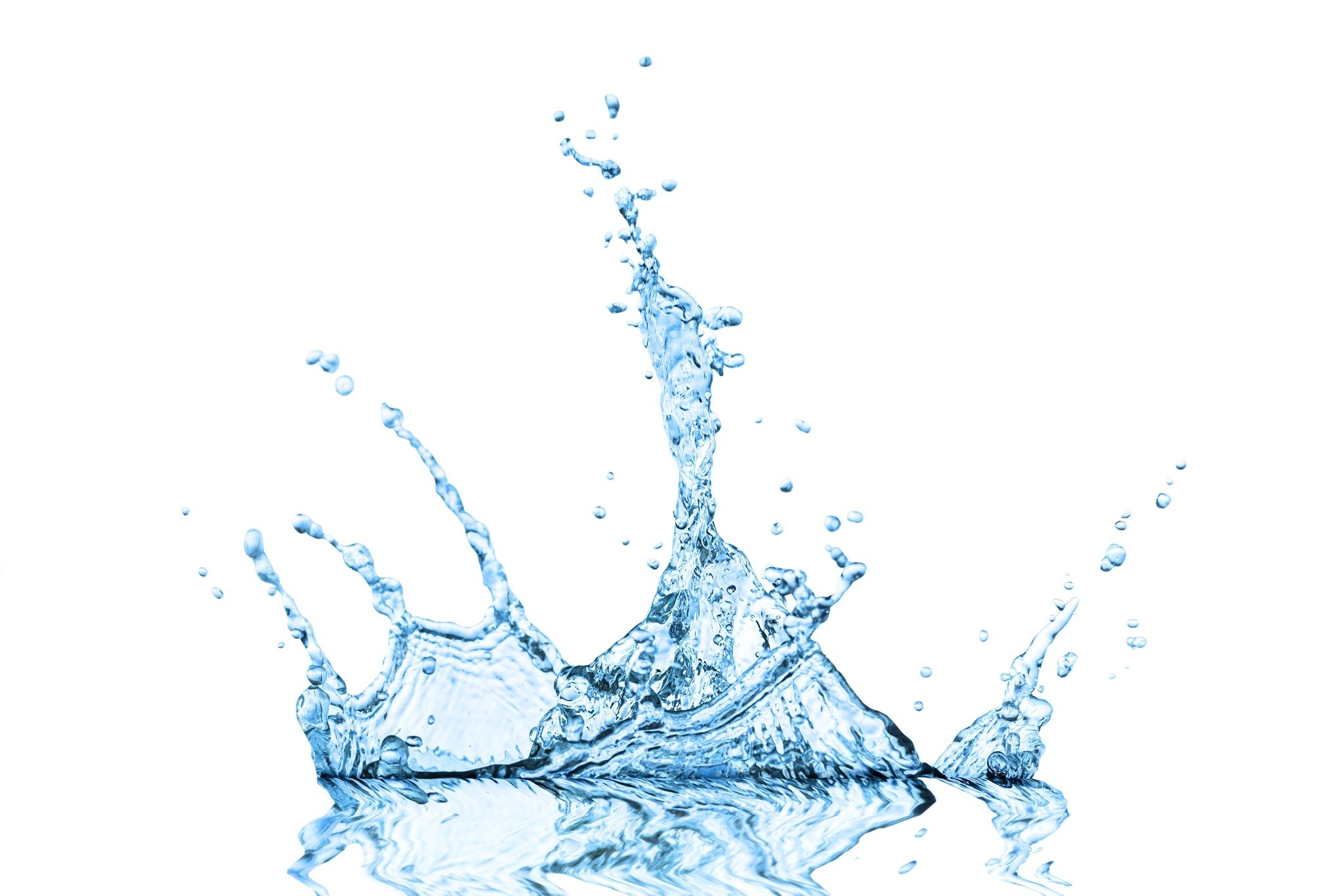 Minimalism White Background Water Water Drops Splashes Reflection Blue 2048x1366