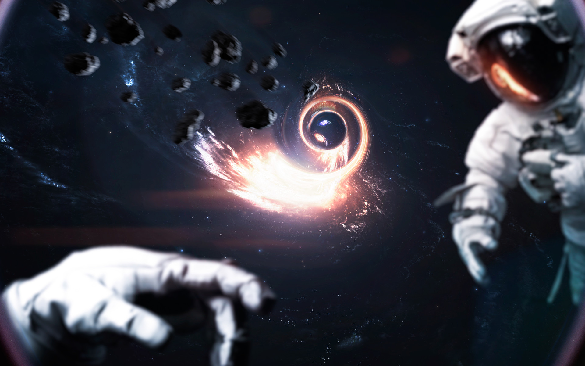Artwork Digital Art Science Fiction Astronaut Space Wormhole Wormholes Vadim Sadovski 1920x1200