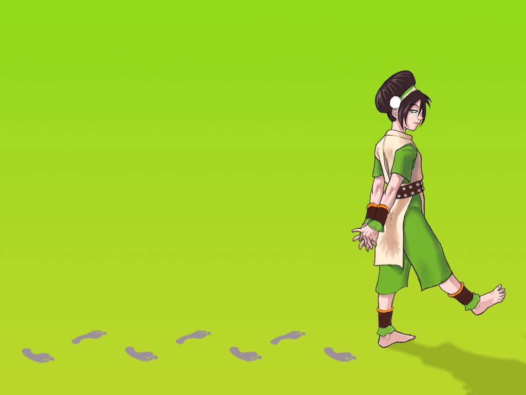 Anime Avatar The Last Airbender Green Background Footprints Barefoot 1024x768