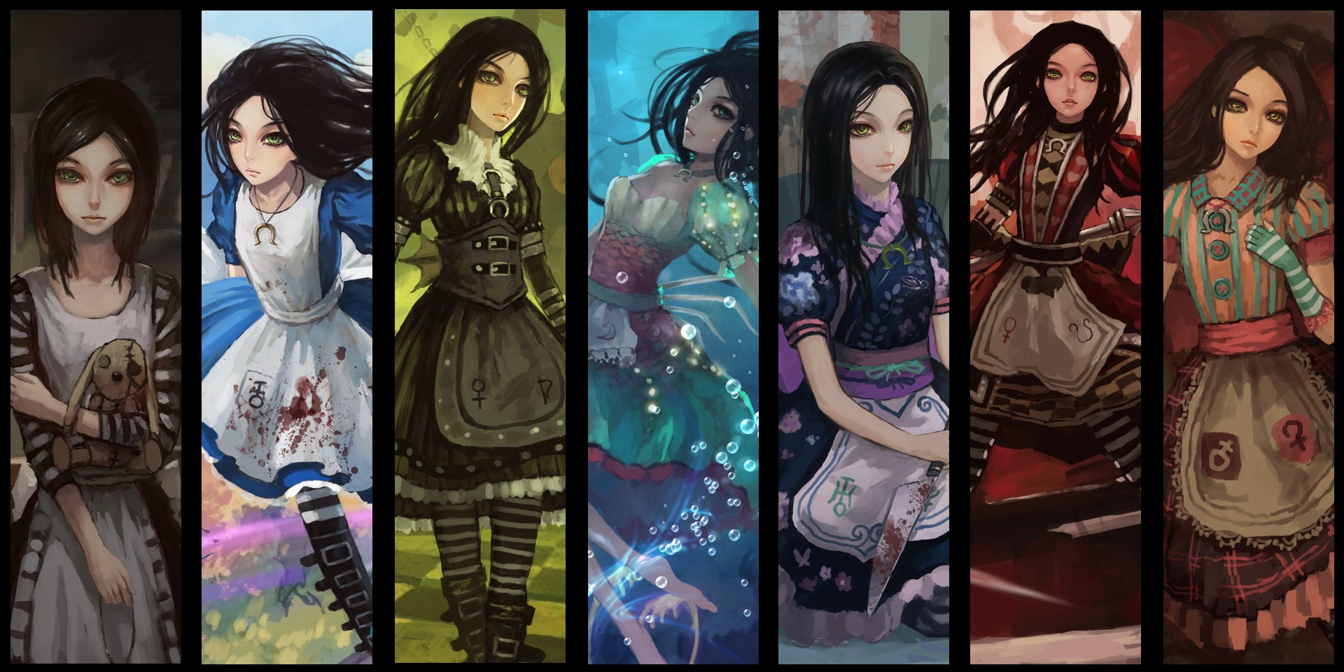 Alice Alice Madness Returns Collage Artwork Fantasy Art Video Games Fantasy Girl 1920x960